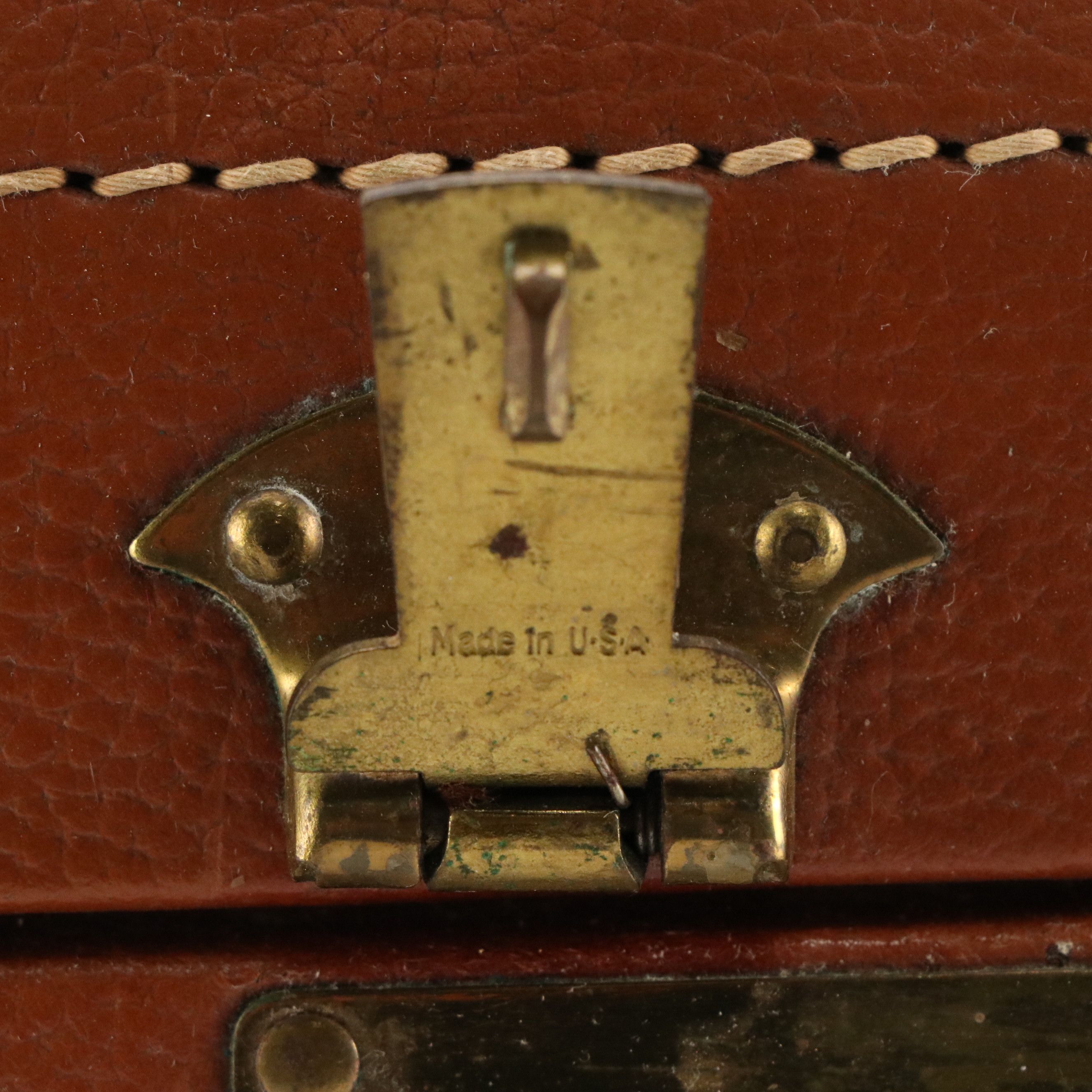 Vintage Cape-Way Top Handle Suitcase in Brown Leather