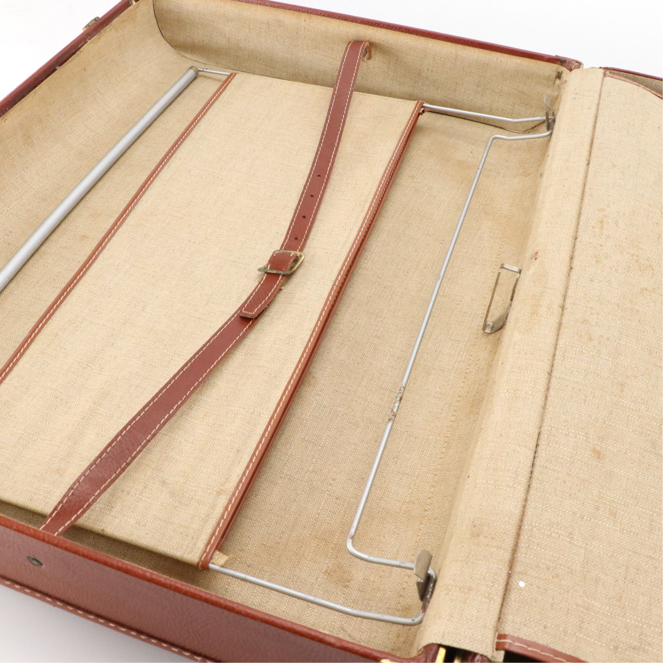 Vintage Cape-Way Top Handle Suitcase in Brown Leather