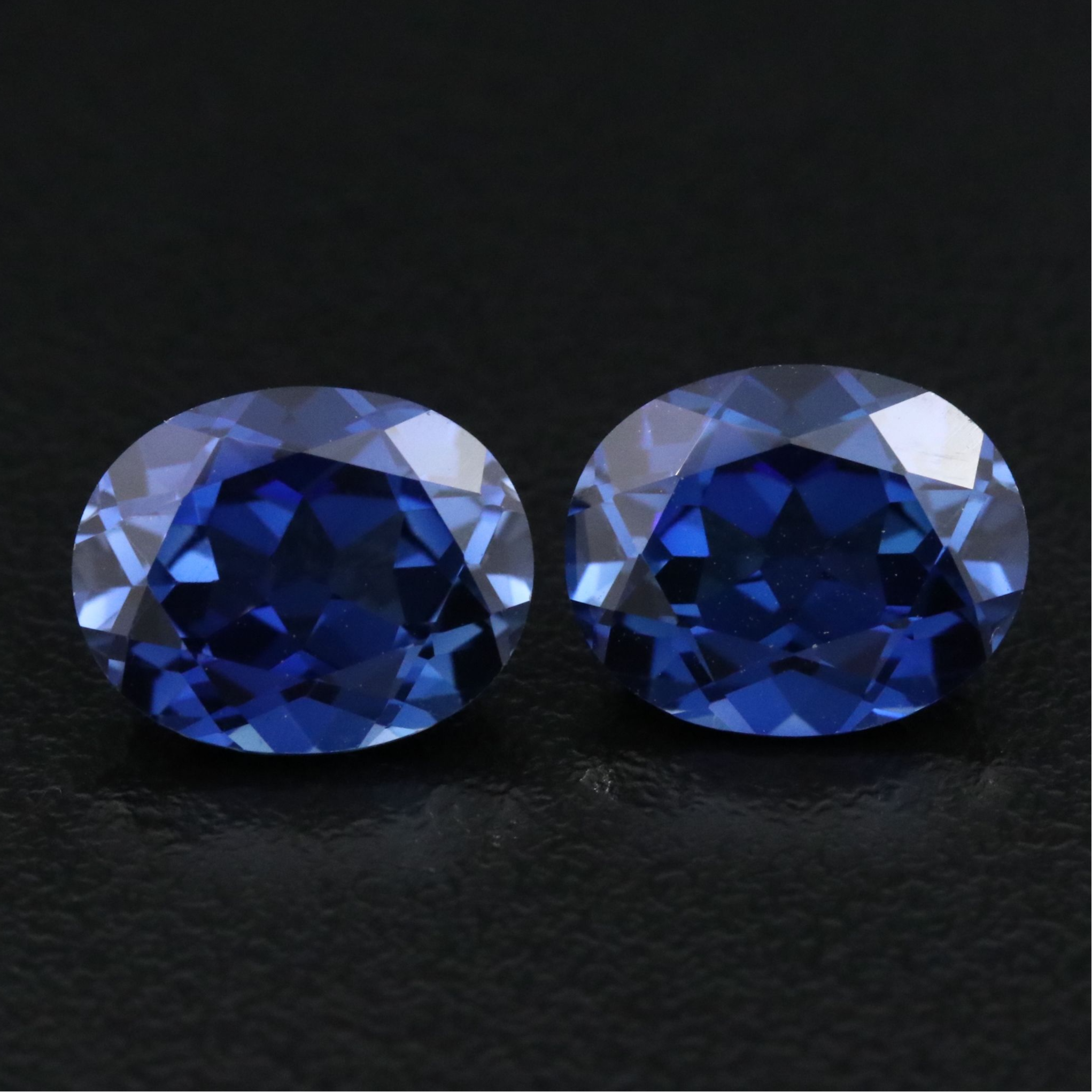 Loose 7.03 CTW Lab Grown Sapphire Pair