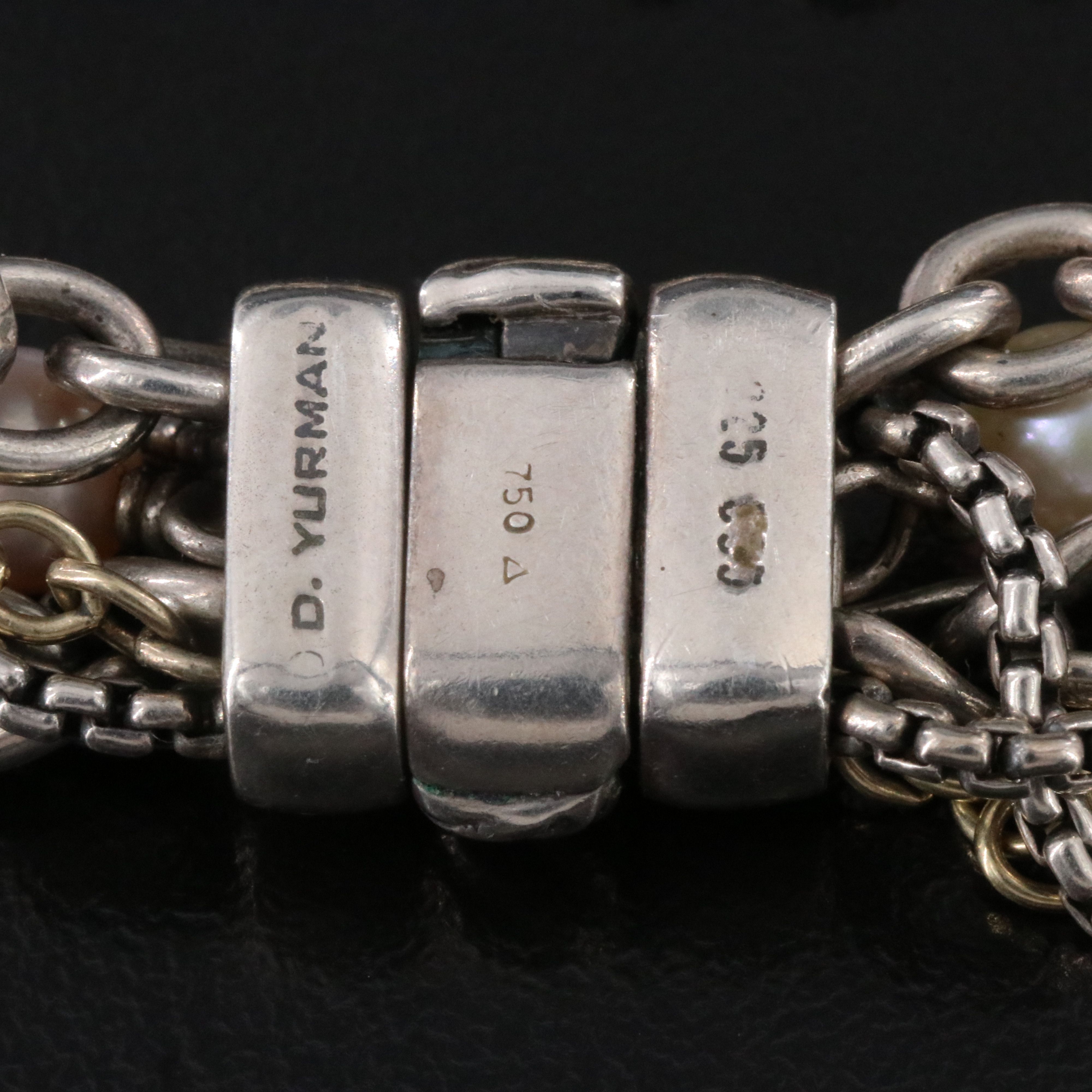 David Yurman Sterling, 18K and Pearl Multi-Strand Necklace