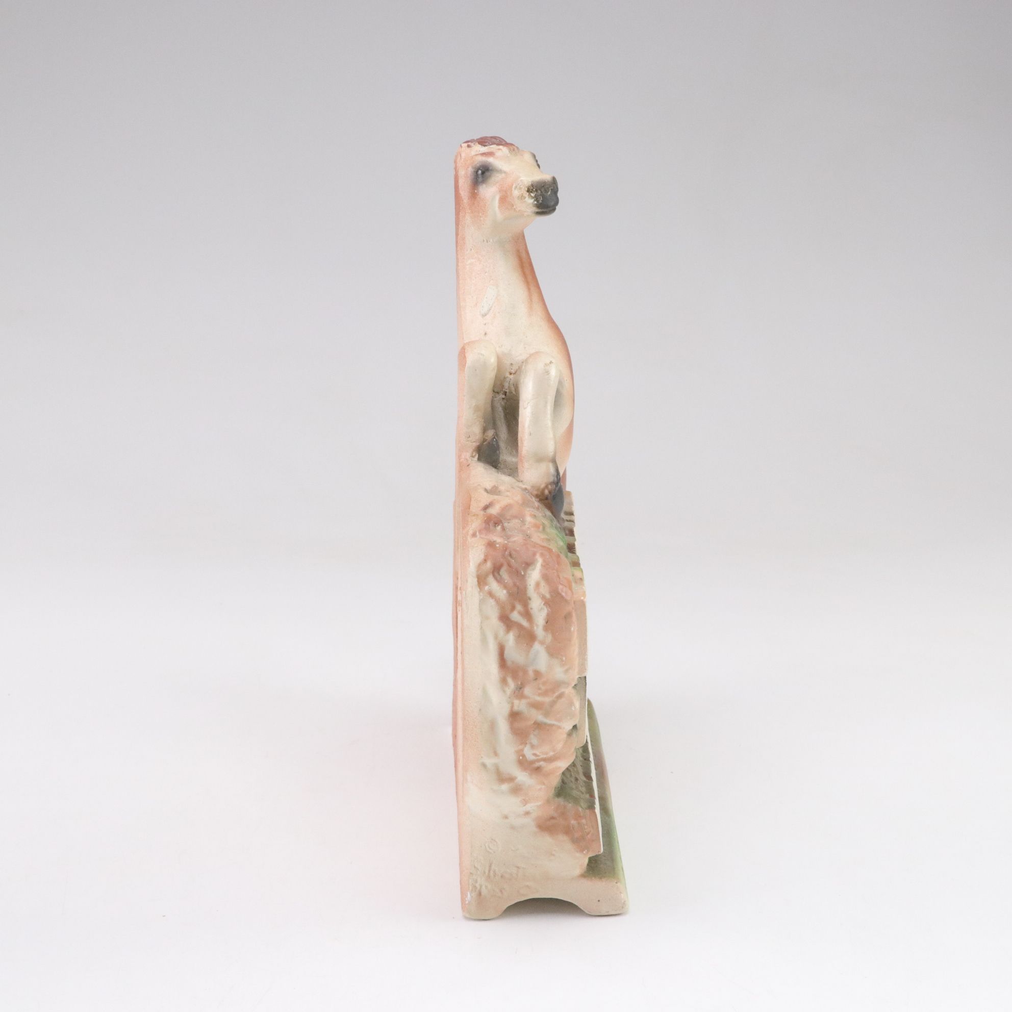 Rolling Rock Beer Chalkware Bar Back Statue, Mid-20th Century