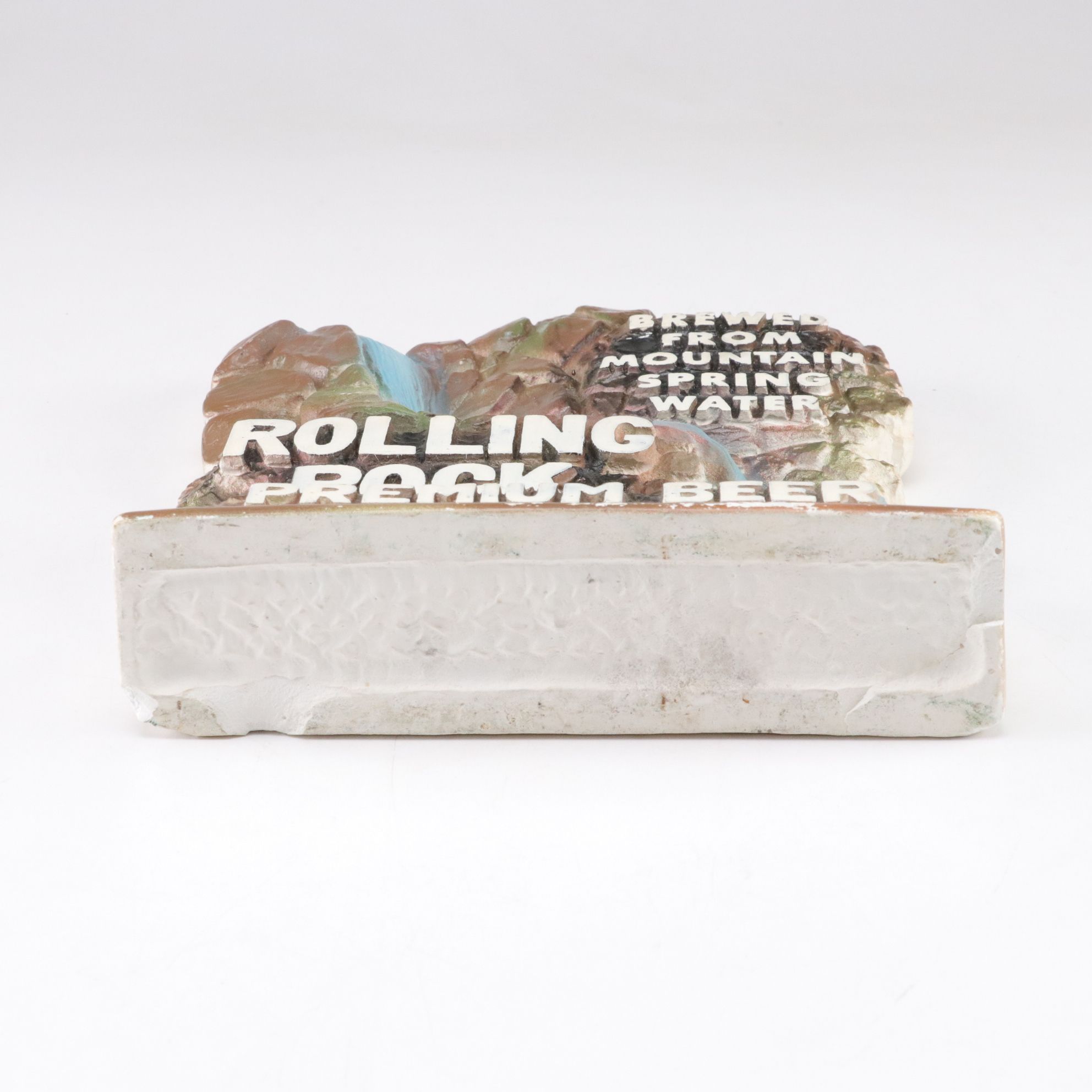 Rolling Rock Beer Chalkware Bar Back Statue, Mid-20th Century