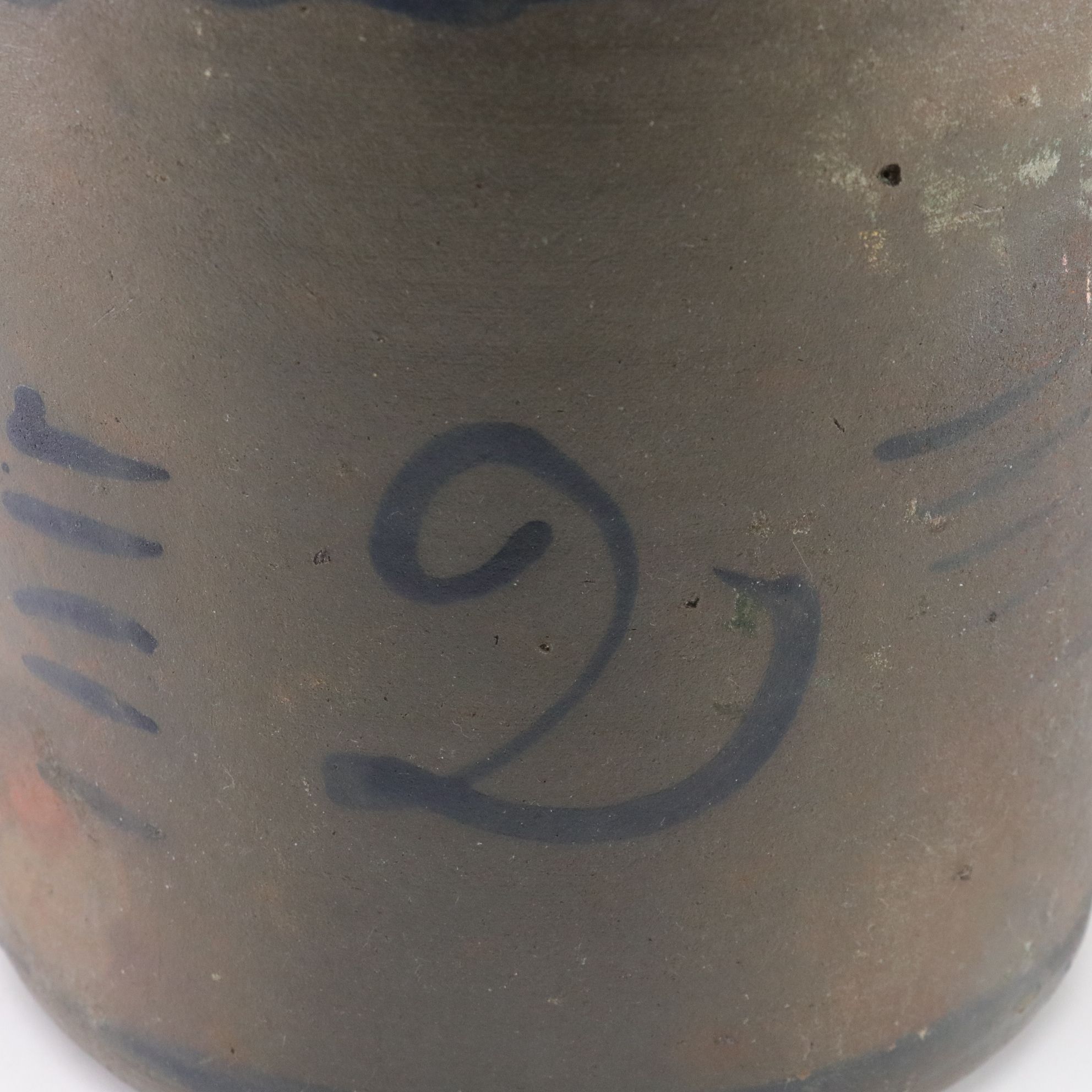 Salt Glazed Redware Two-Gallon Crock, Late 19th to Early 20th Century