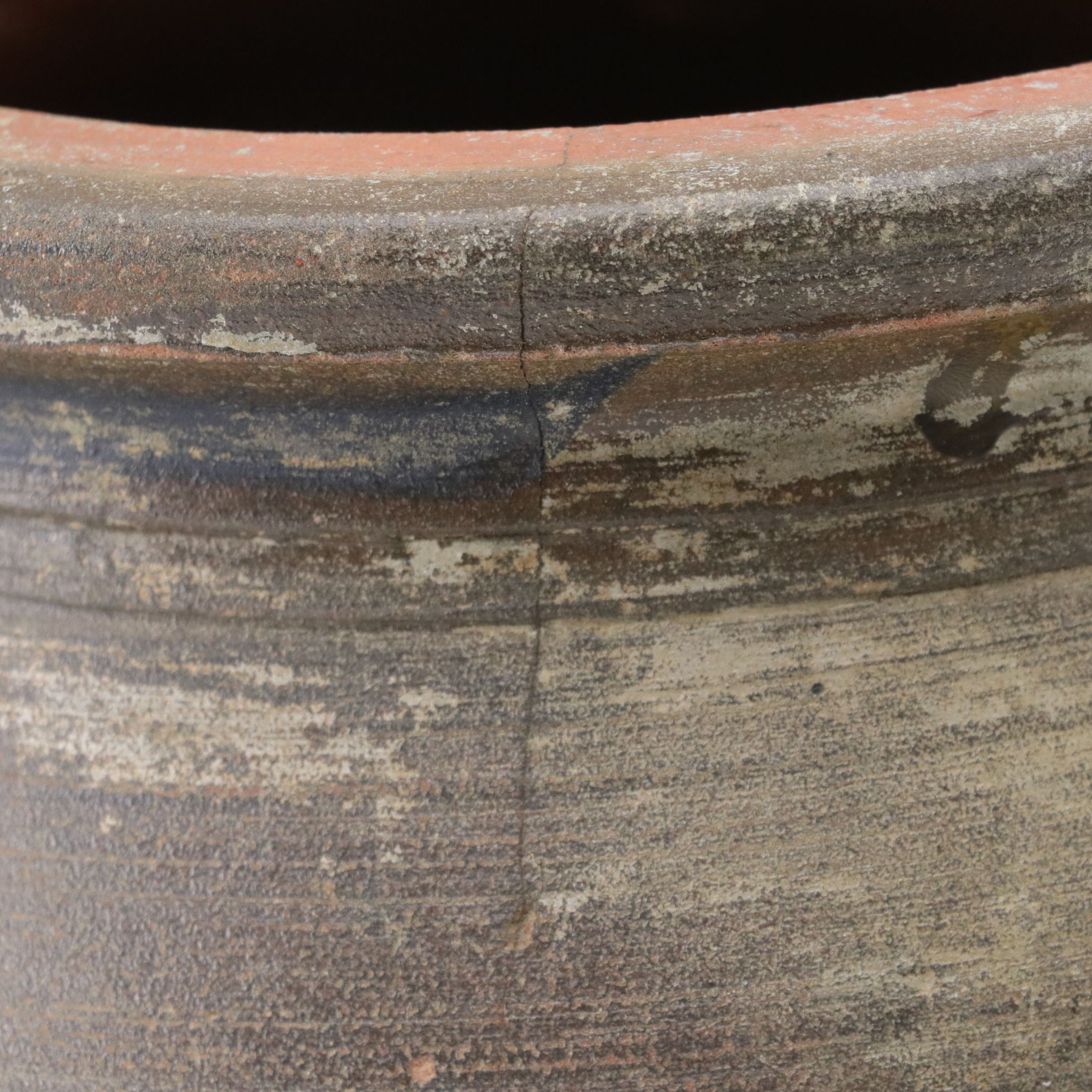 Salt Glazed Redware Two-Gallon Crock, Late 19th to Early 20th Century