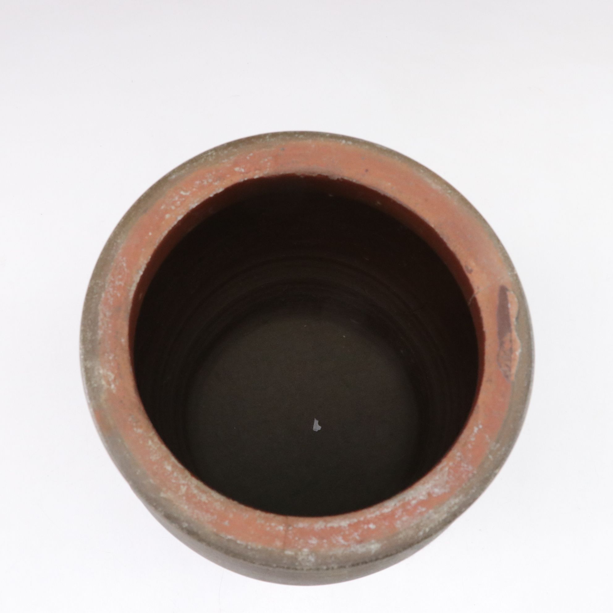Salt Glazed Redware Two-Gallon Crock, Late 19th to Early 20th Century