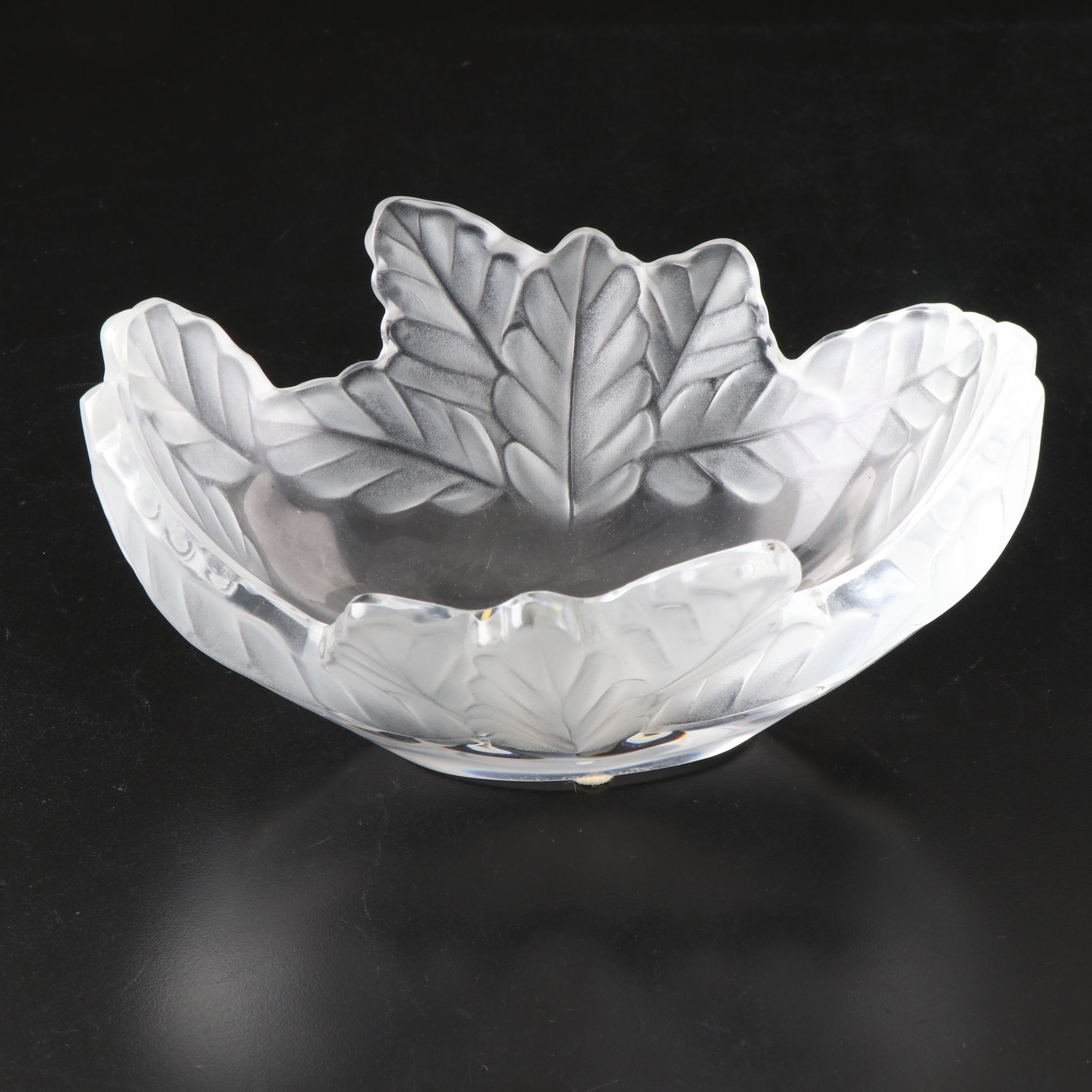 Lalique "Compiegne" Frosted and Clear Crystal Bowl