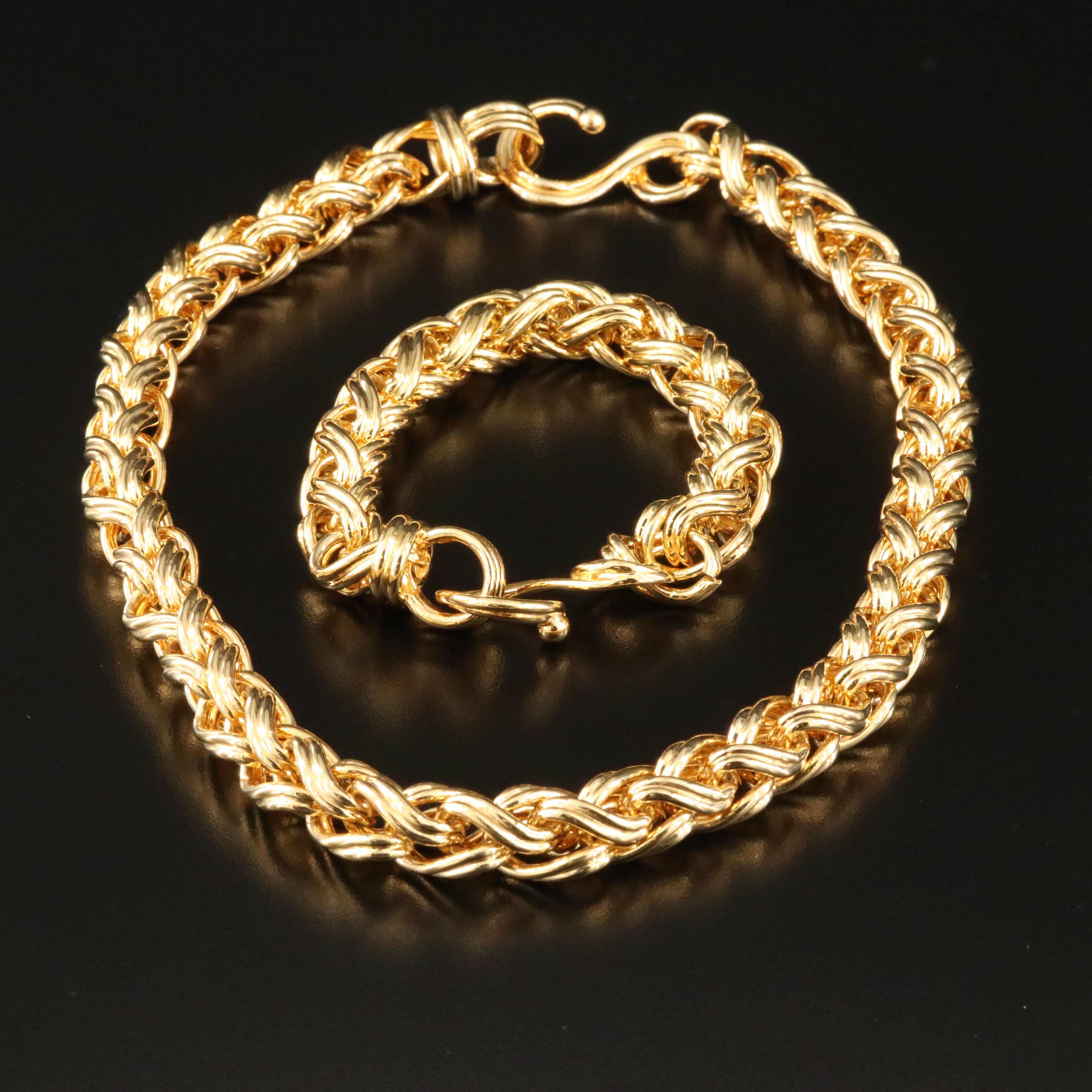 Joan Rivers Wheat Chain Necklace and Bracelet Set