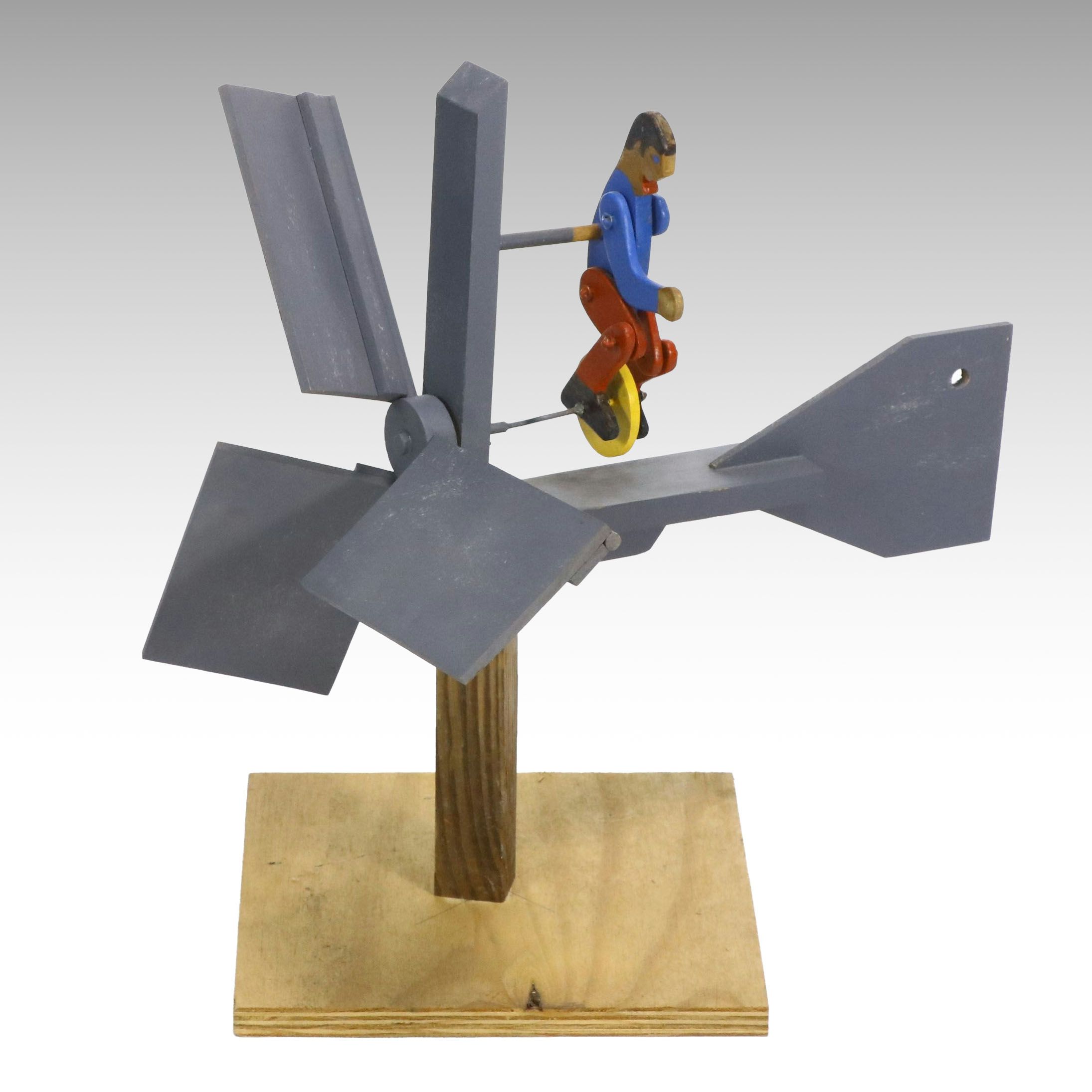 Folk Art Style Polychrome Decorated Whirligig