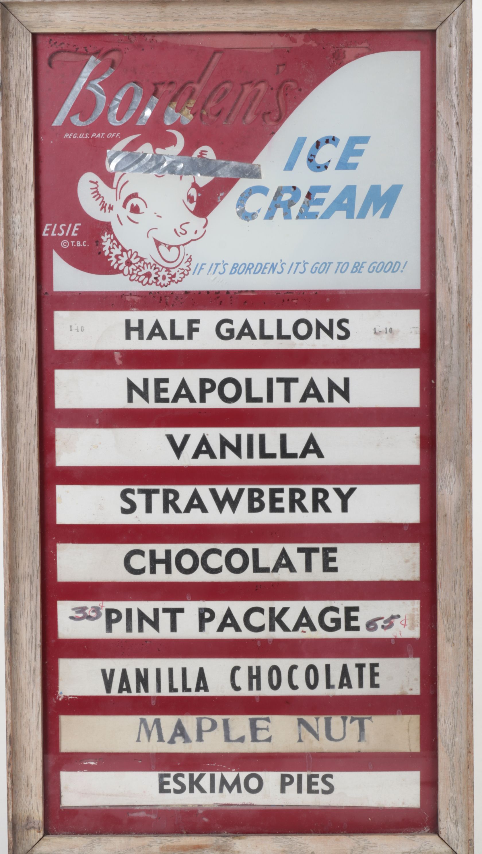 Borden's Dairy Ice Cream and Frozen Treat Display Posters