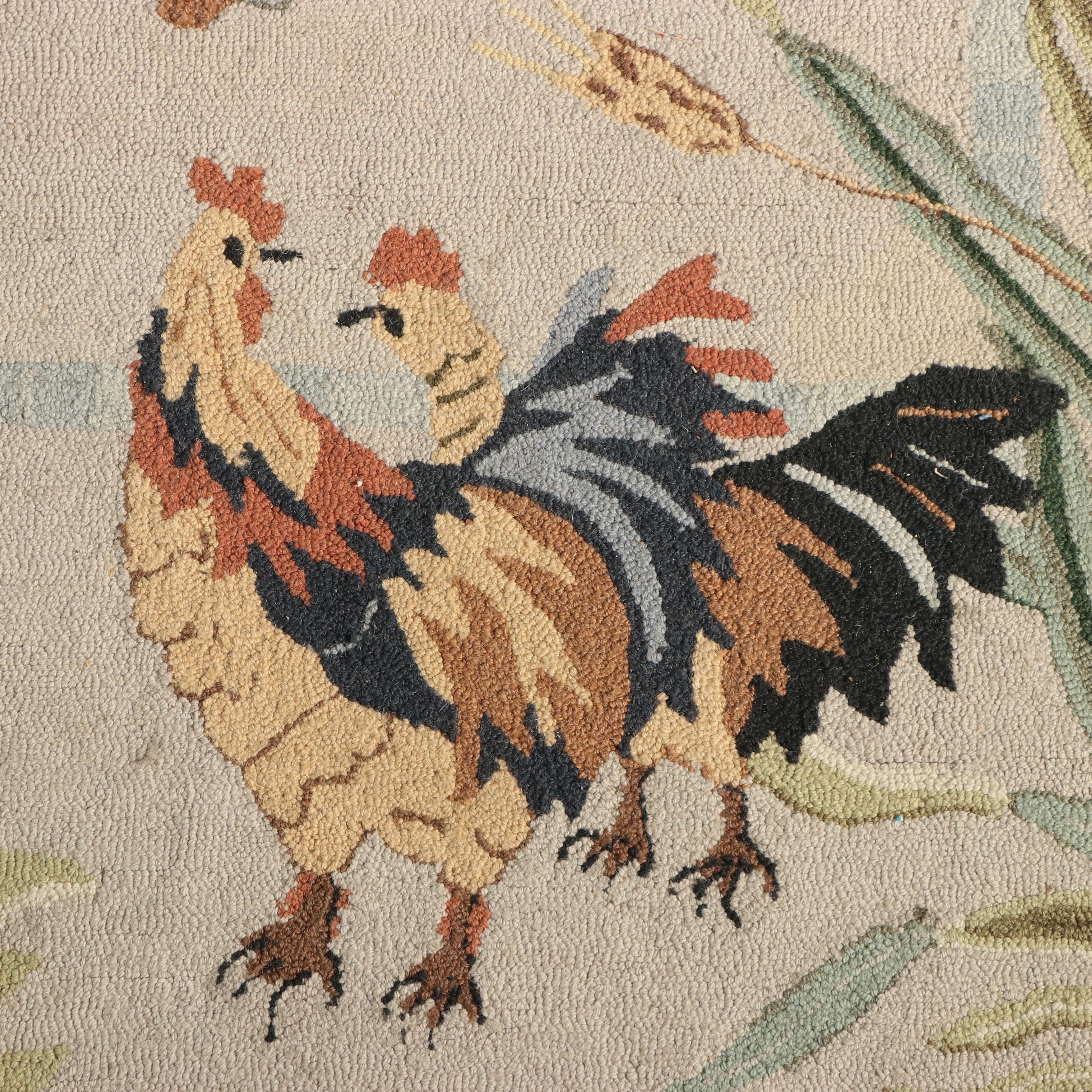 6' x 9' Handmade Hooked Wool Safavieh Chelsea "Rooster" Area Rug