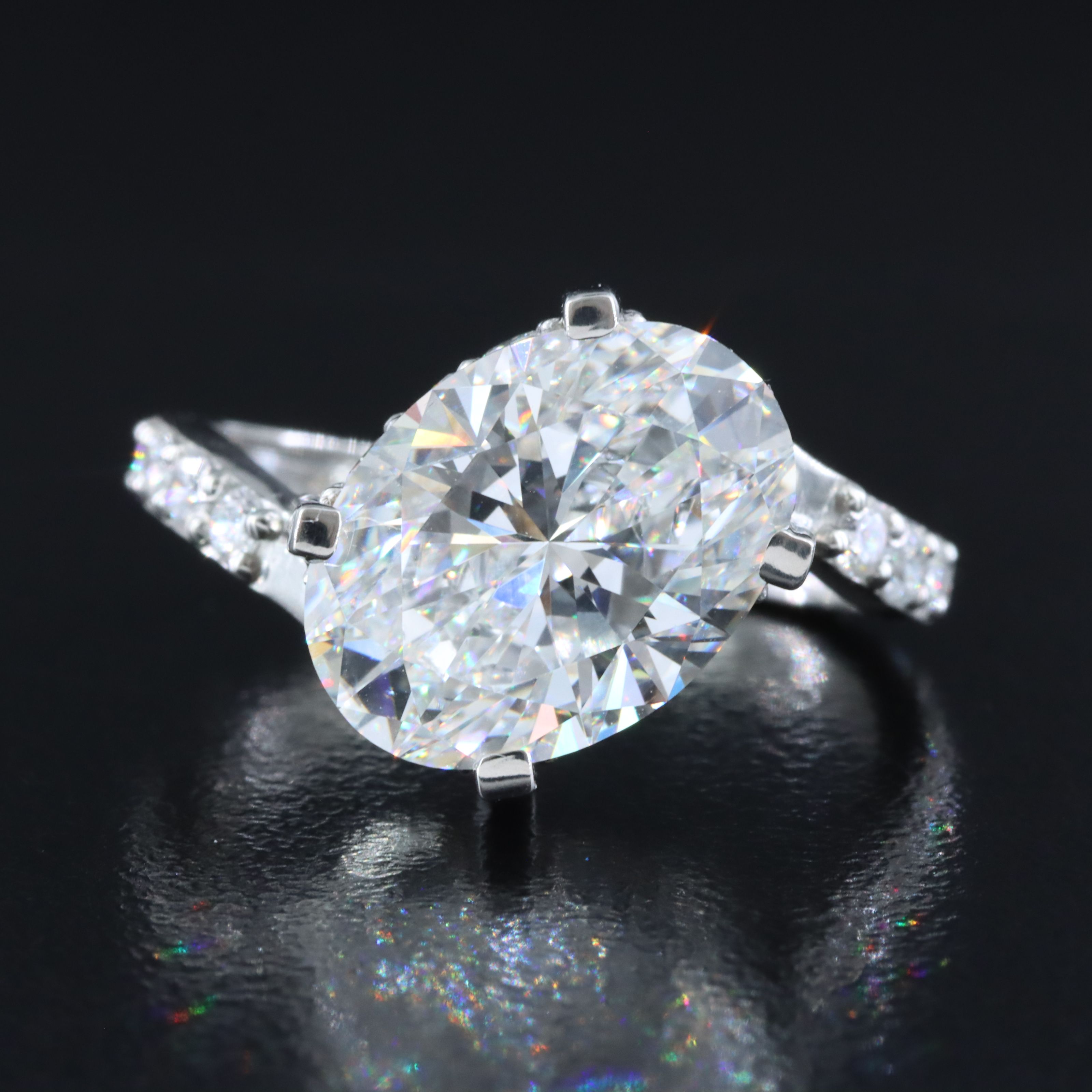 Platinum 4.89 CTW Lab Grown Diamond Ring with IGI Report