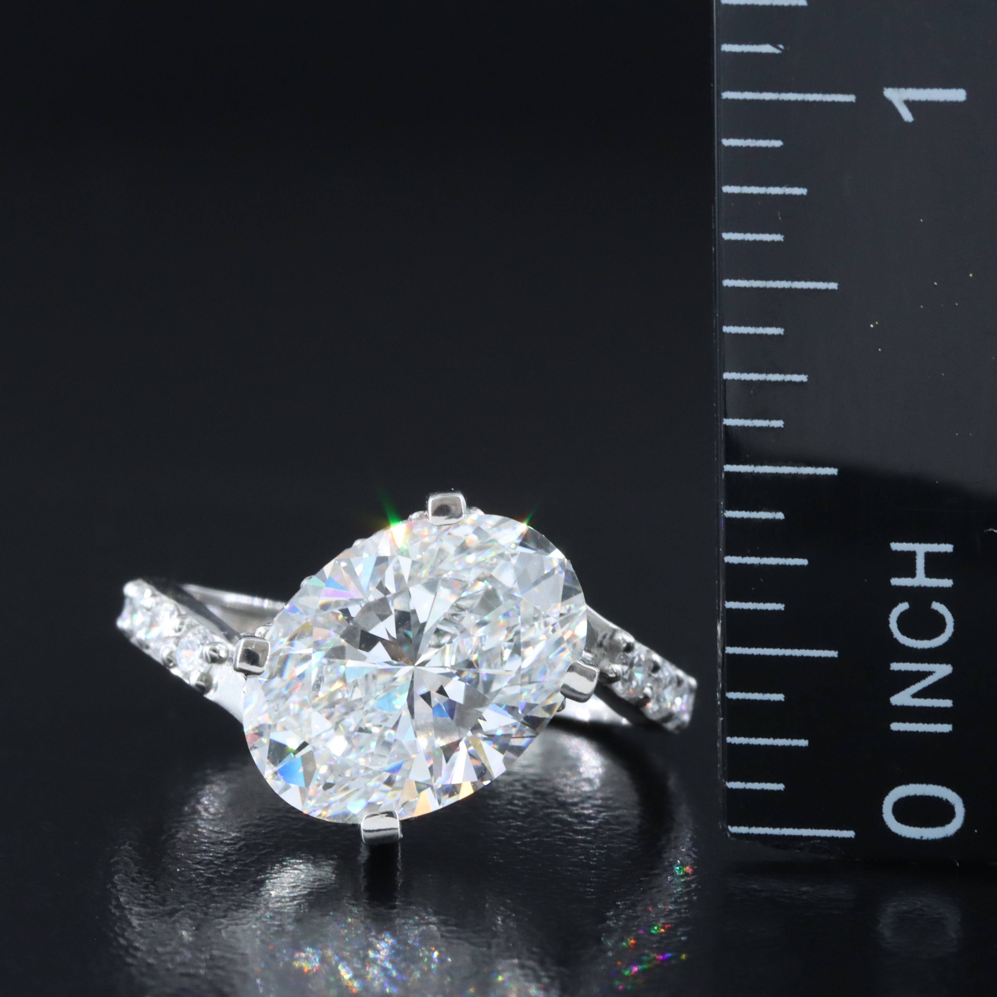 Platinum 4.89 CTW Lab Grown Diamond Ring with IGI Report