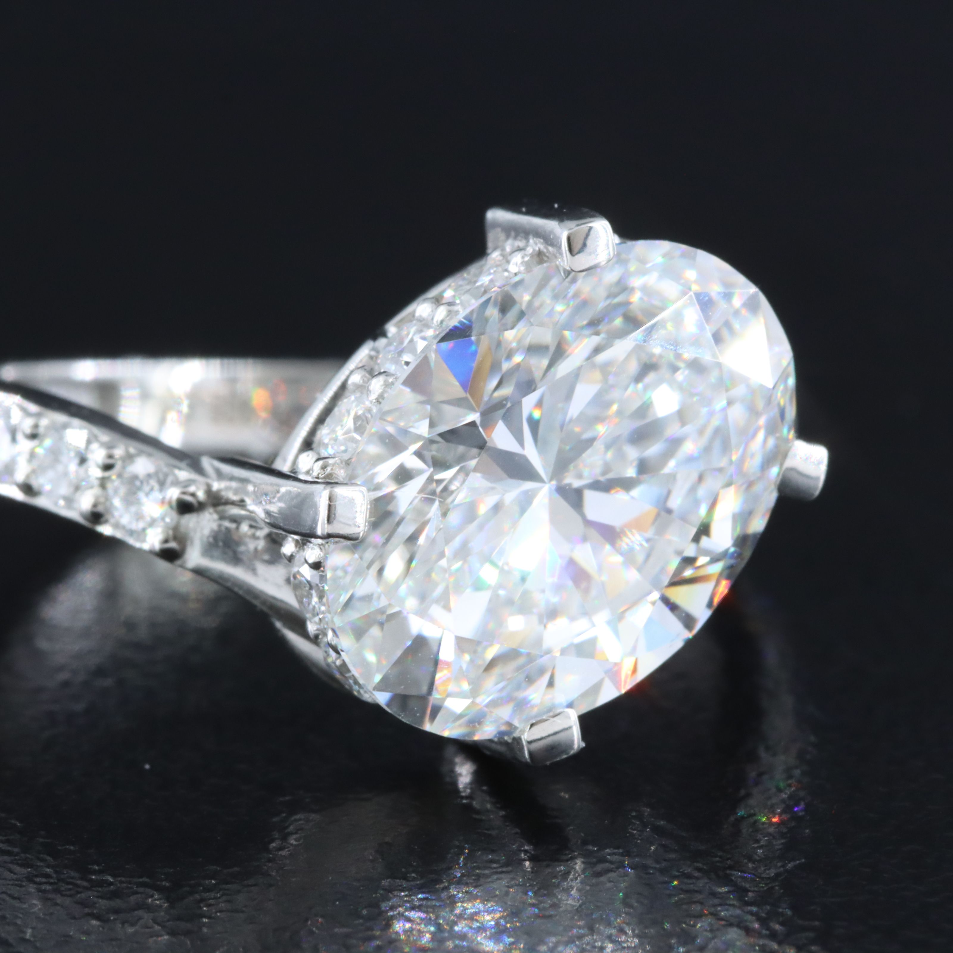Platinum 4.89 CTW Lab Grown Diamond Ring with IGI Report