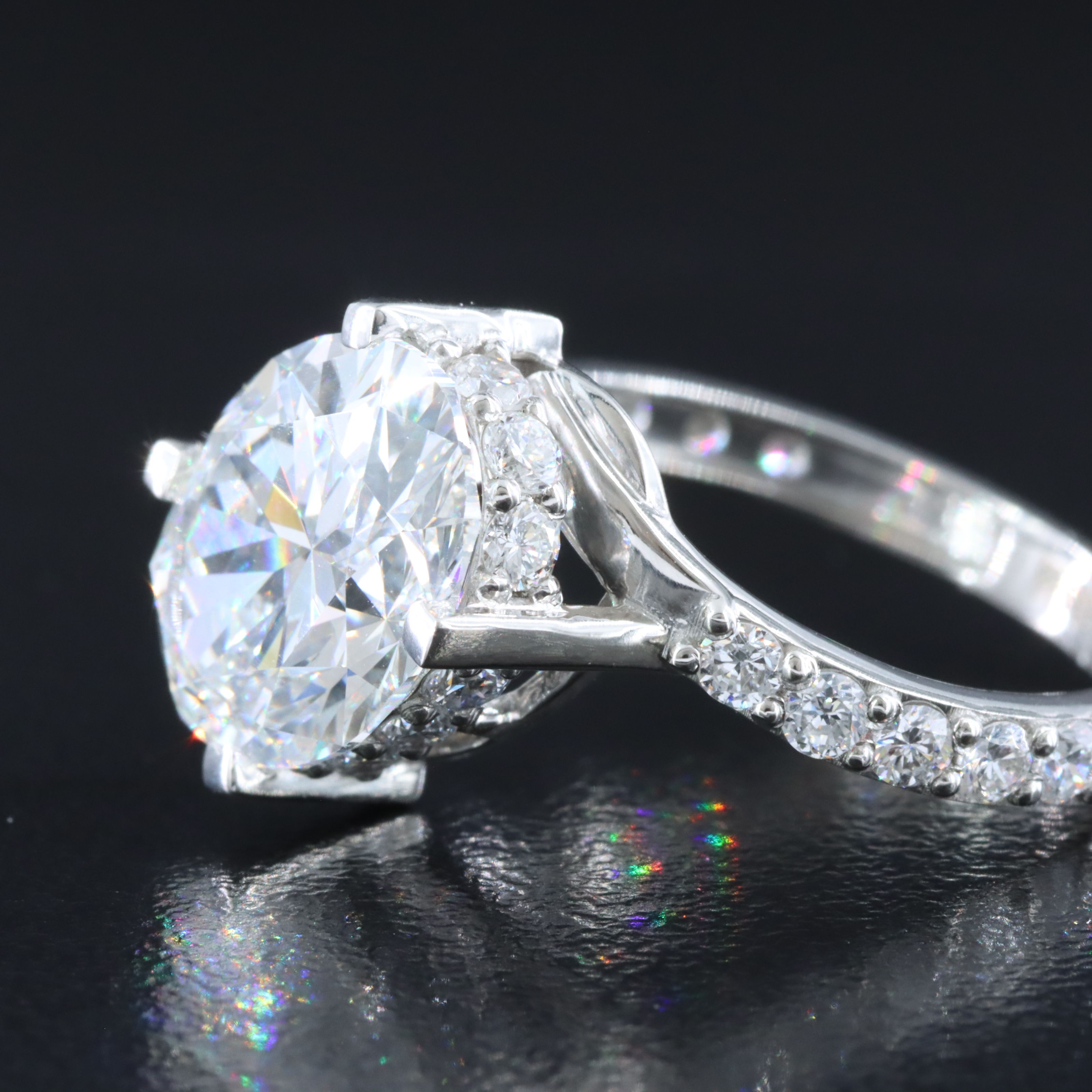 Platinum 4.89 CTW Lab Grown Diamond Ring with IGI Report