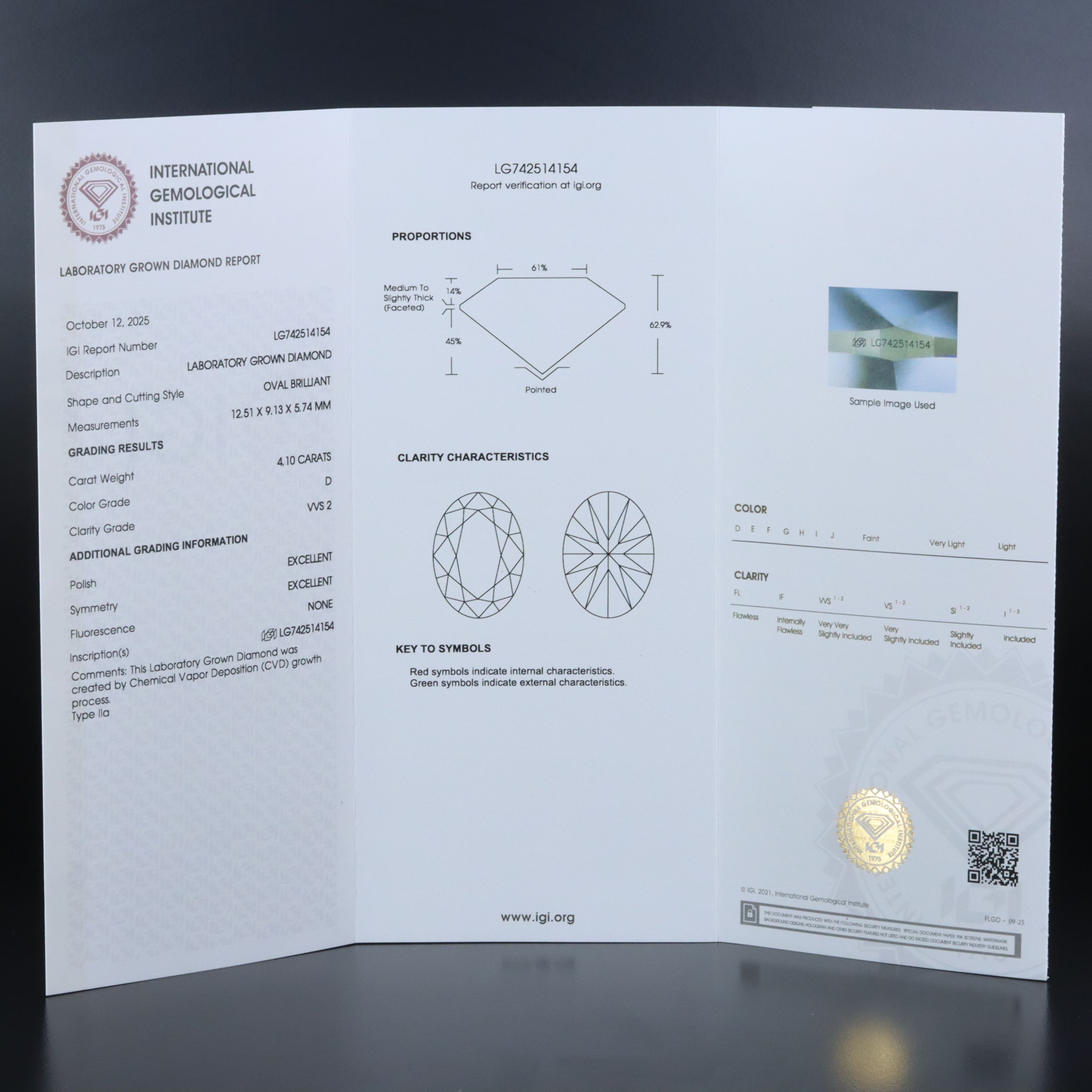 Platinum 4.89 CTW Lab Grown Diamond Ring with IGI Report