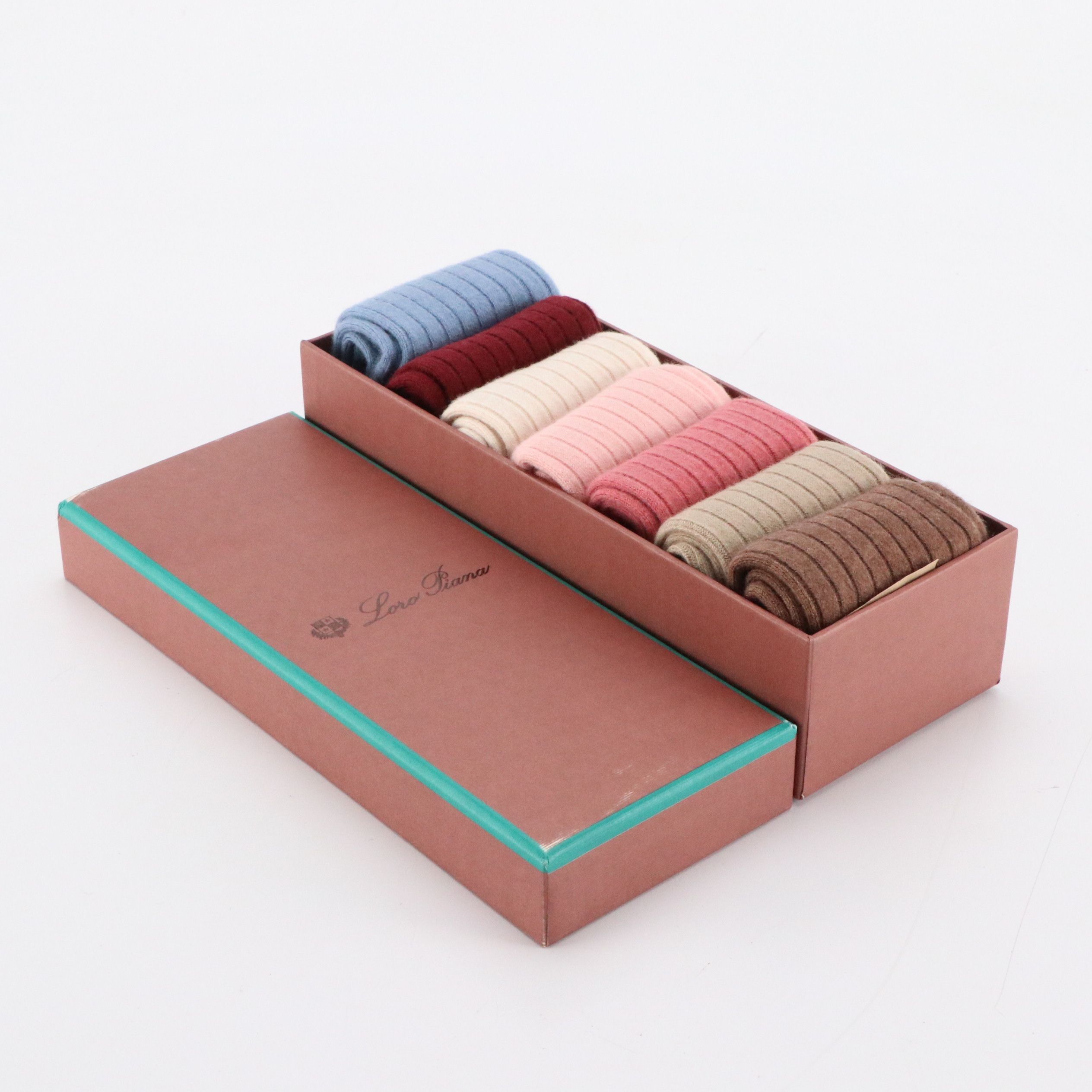 Loro Piana Weekly Bobby Socks Boxed Set in Rib Knit Cashmere Blend