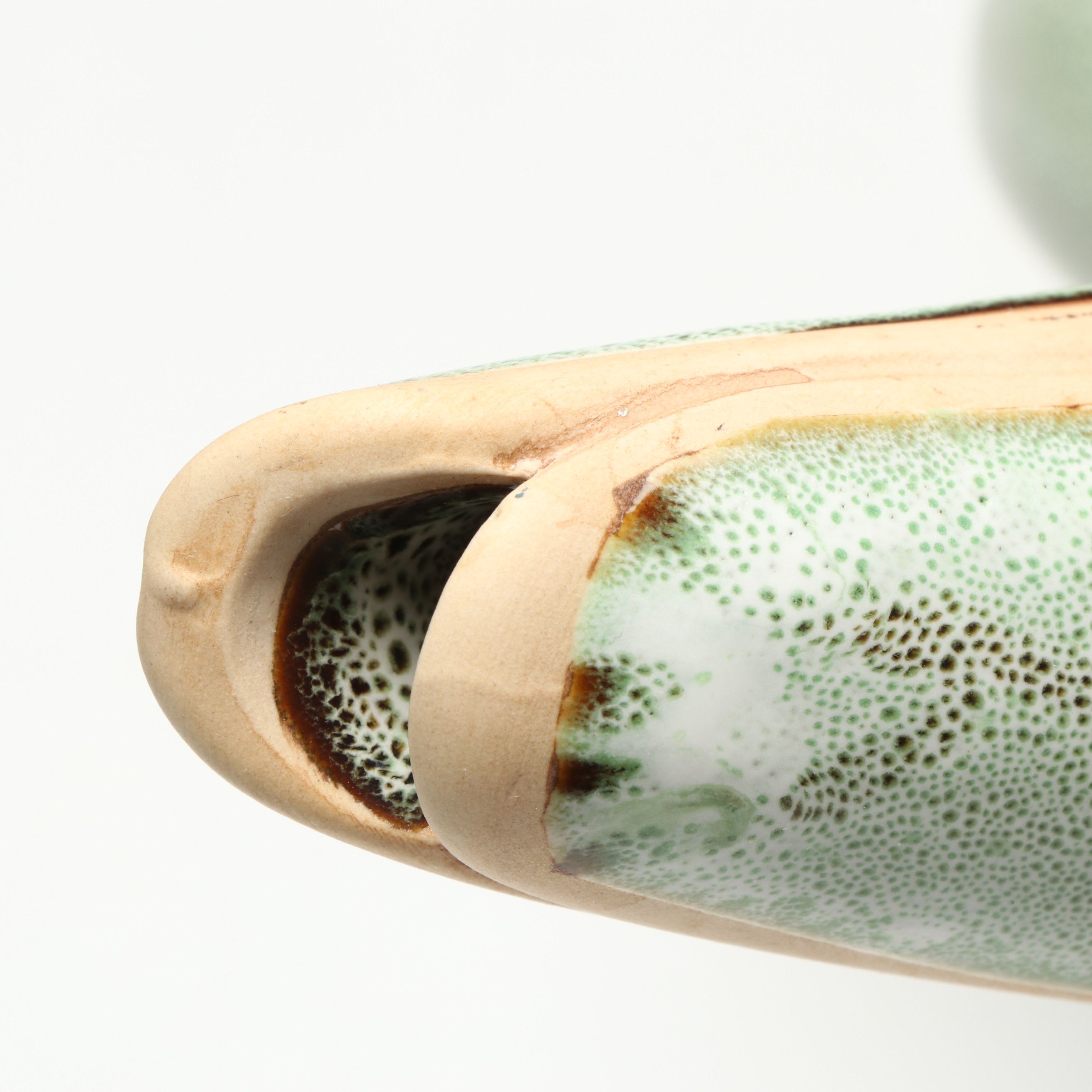 Seafoam Glazed Stoneware Gurgle Fish Pitcher