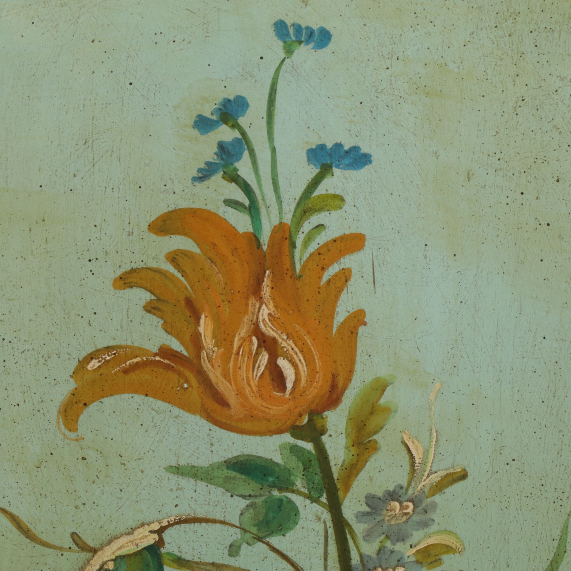 Wood Panel Acrylic Paintings Featuring Floral Still Life Motif, Mid-20th Century