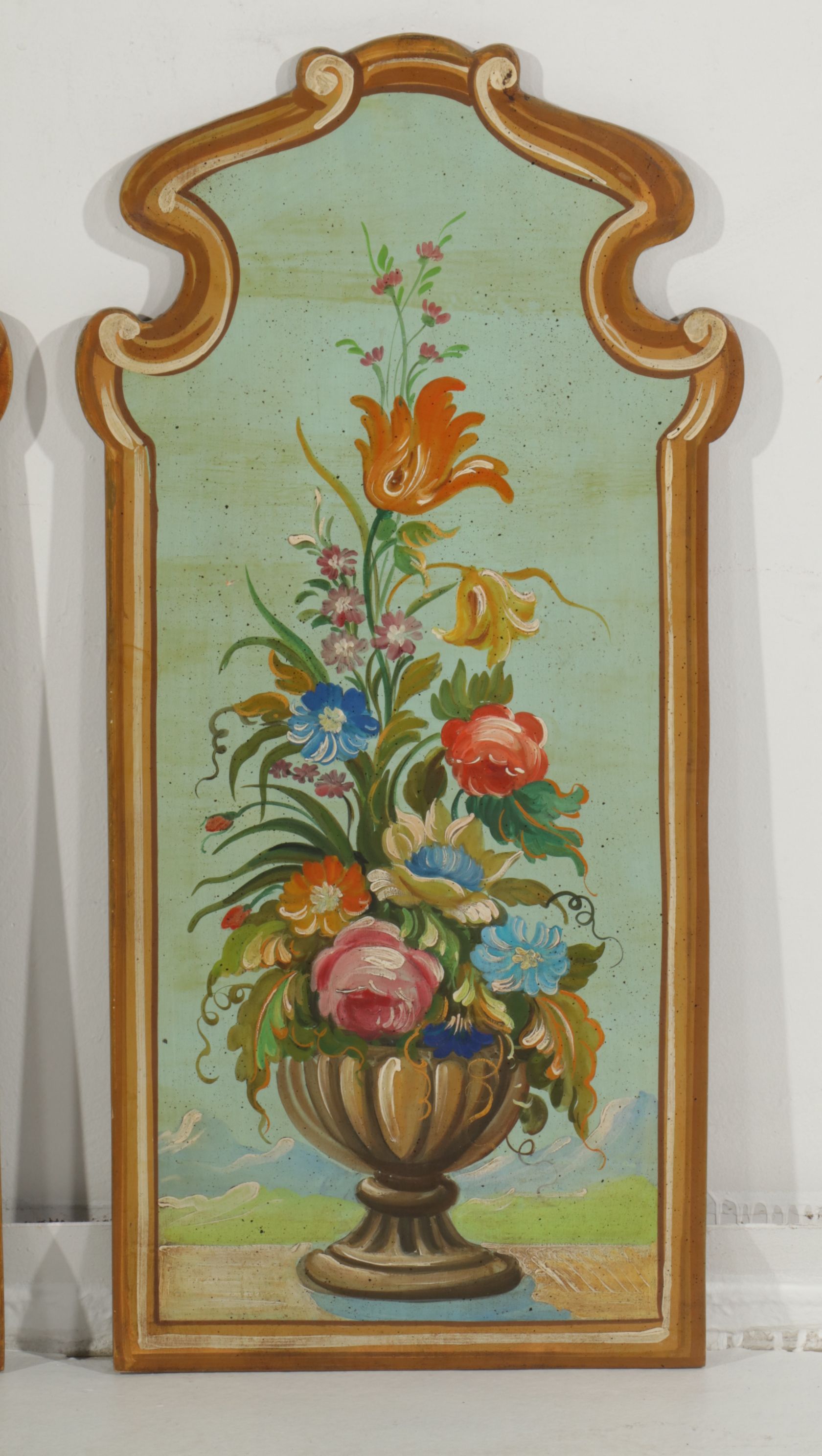 Wood Panel Acrylic Paintings Featuring Floral Still Life Motif, Mid-20th Century