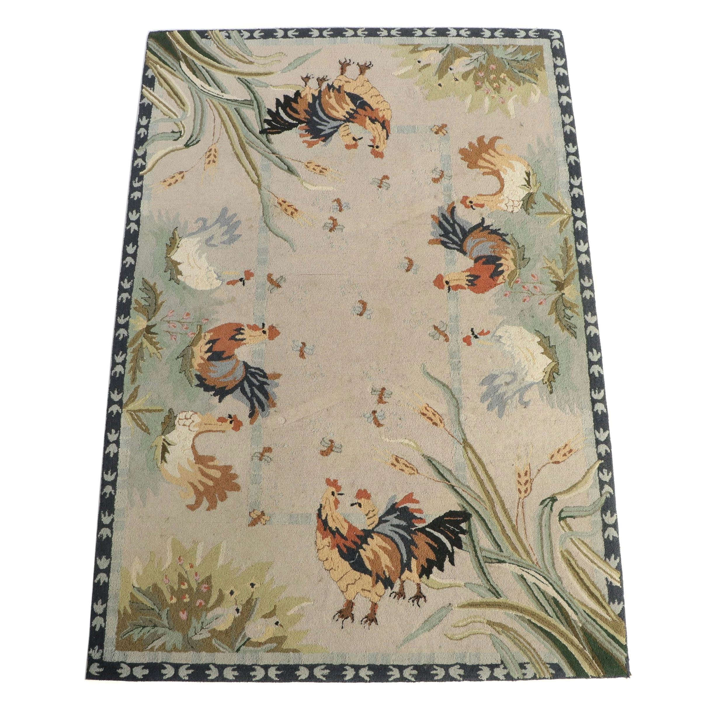 6' x 9' Handmade Hooked Wool Safavieh Chelsea "Rooster" Area Rug