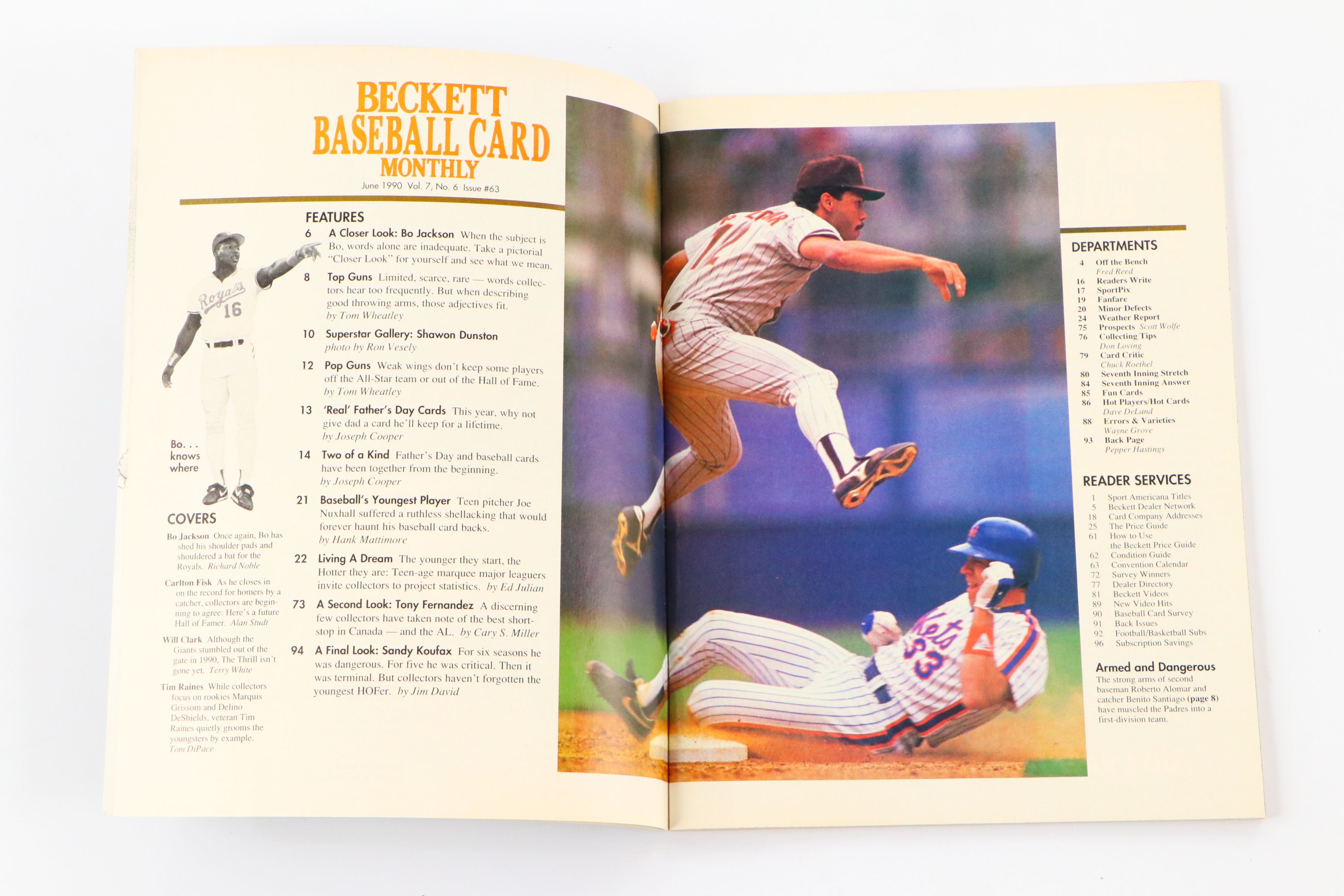 1990 Bo Jackson "Iconic Pose" Signed "Beckett Baseball Card Monthly" Magazine