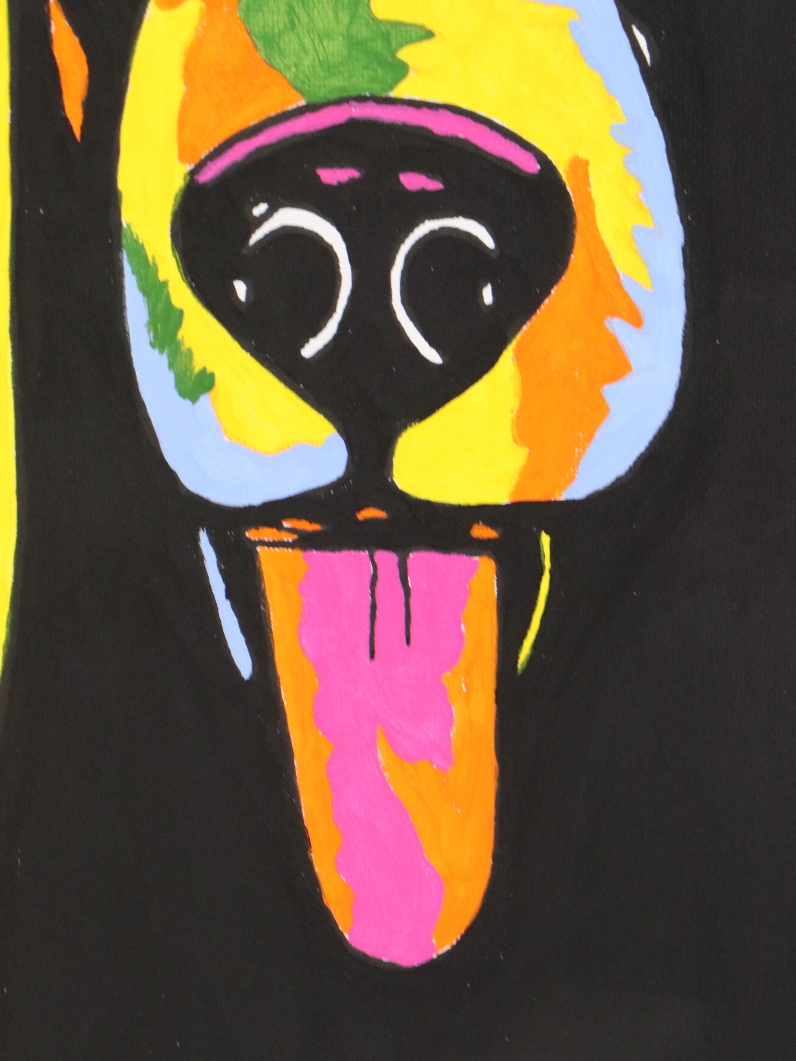 deSanto Modernist Acrylic Painting of Dog