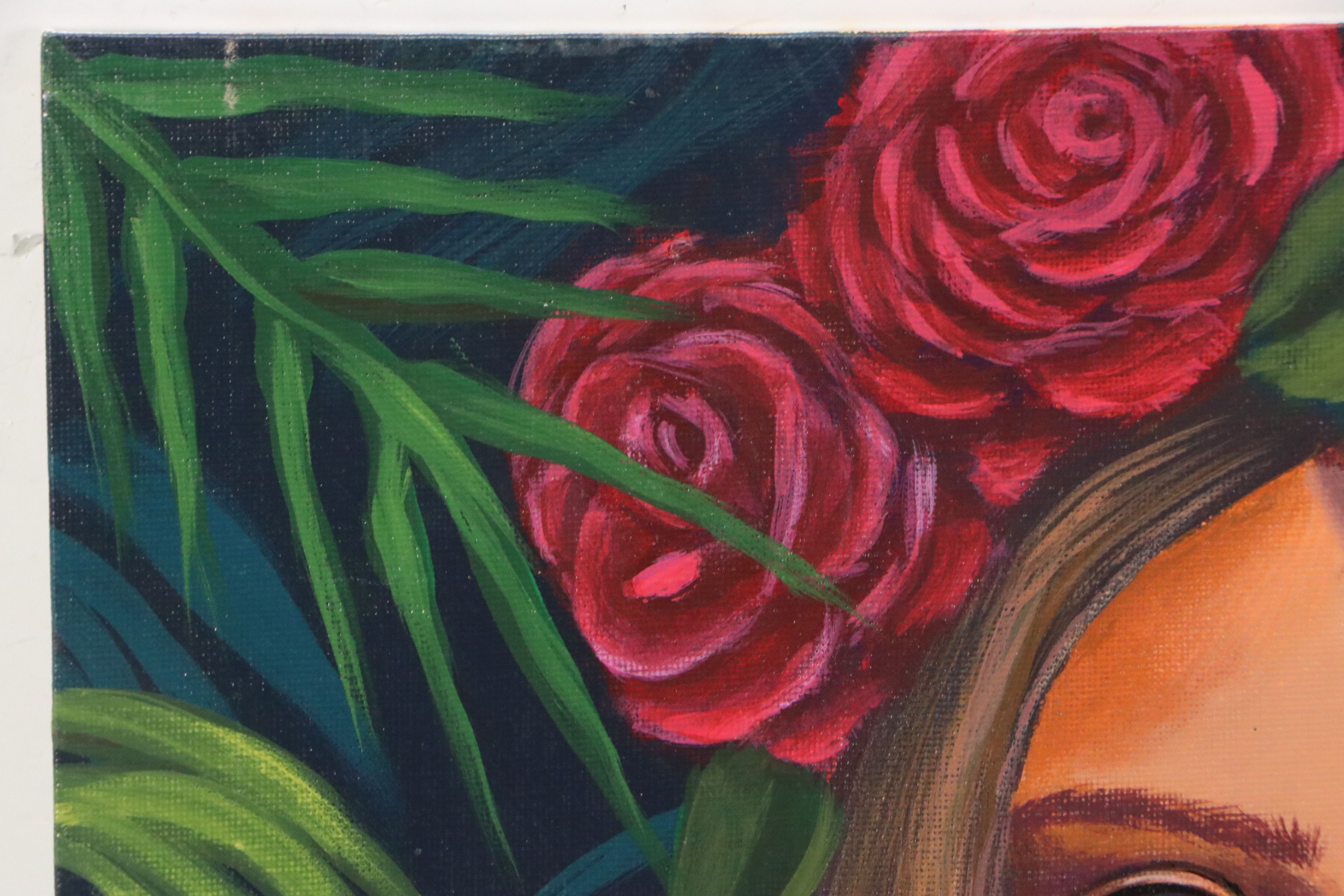 Loana Lopez Oil Portrait Painting of Girl with Macaw