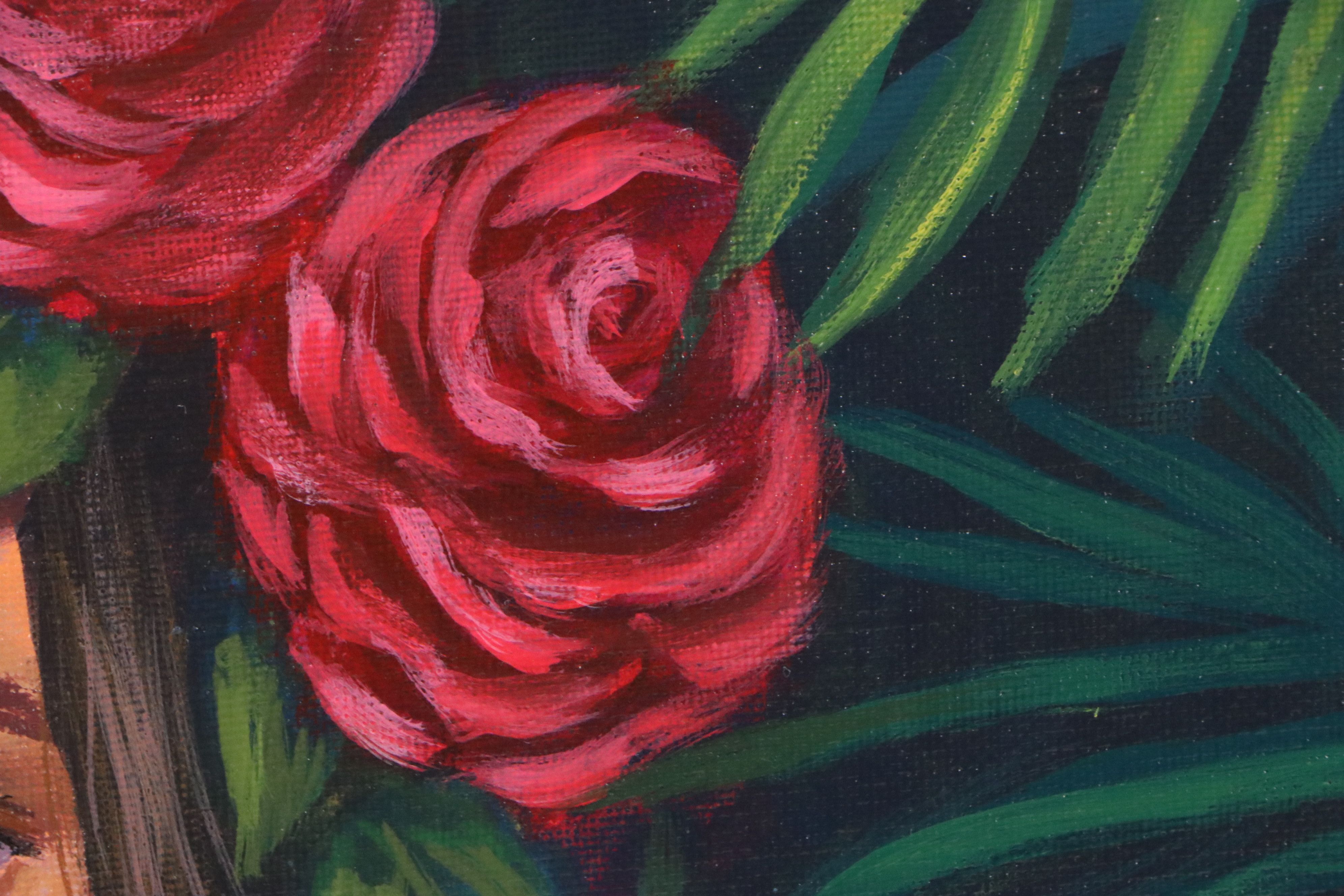 Loana Lopez Oil Portrait Painting of Girl with Macaw