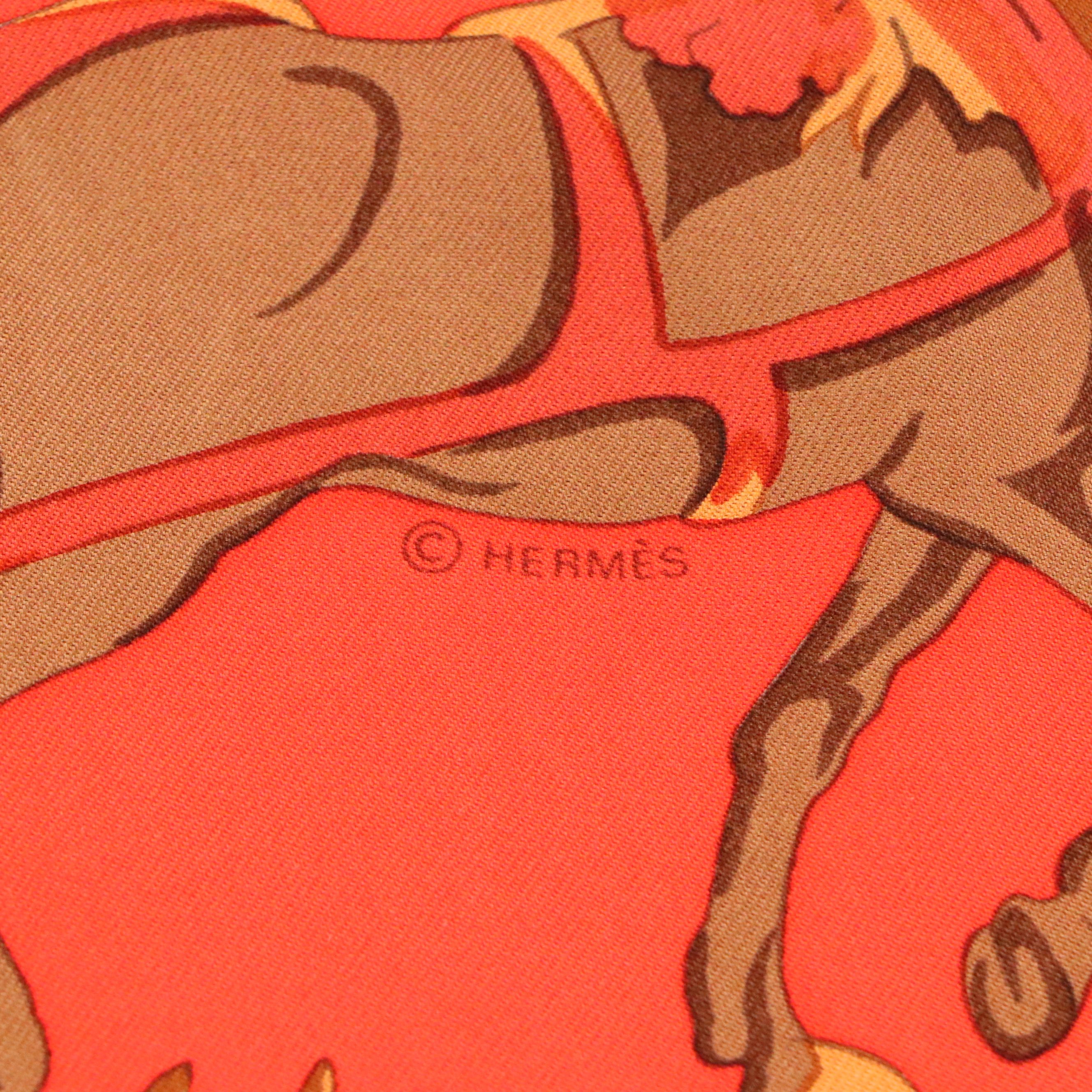 Hermès "Les Chevaux D’Après Van Der Meulen" Silk Twill Scarf 90 in Box