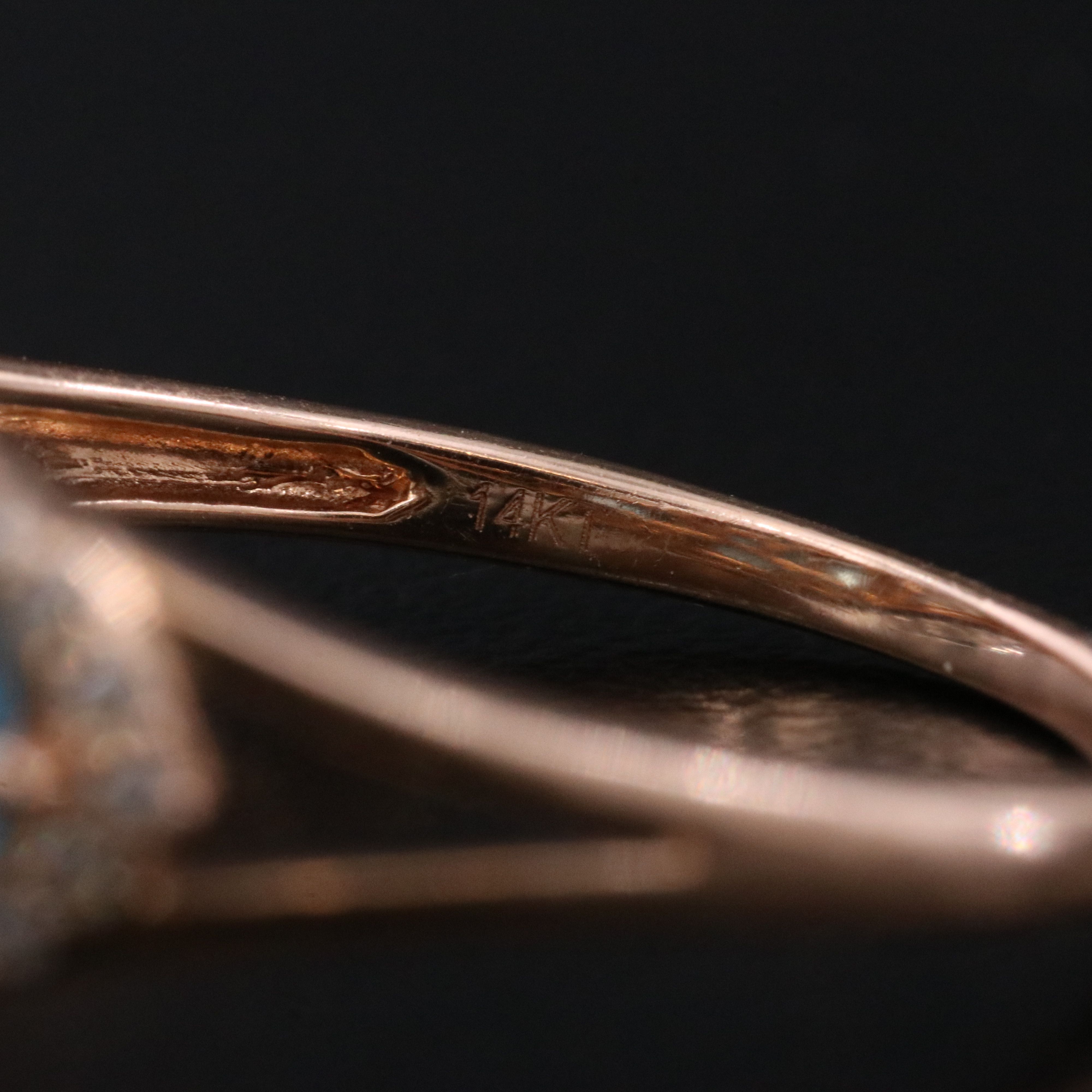 Le Vian 14K Rose Gold London Blue Topaz, Swiss Blue Toapz and Diamond Ring