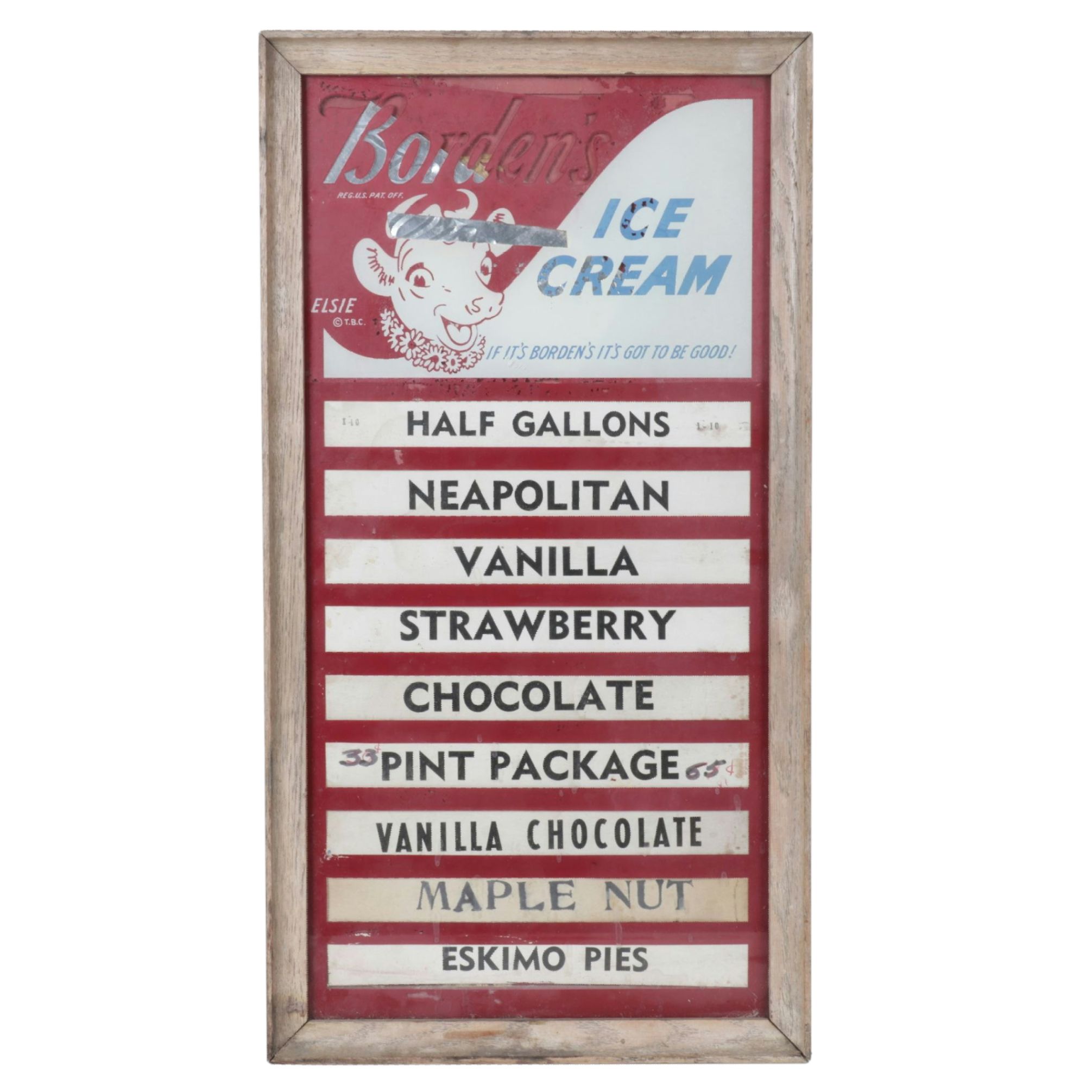 Borden's Dairy Ice Cream and Frozen Treat Display Posters