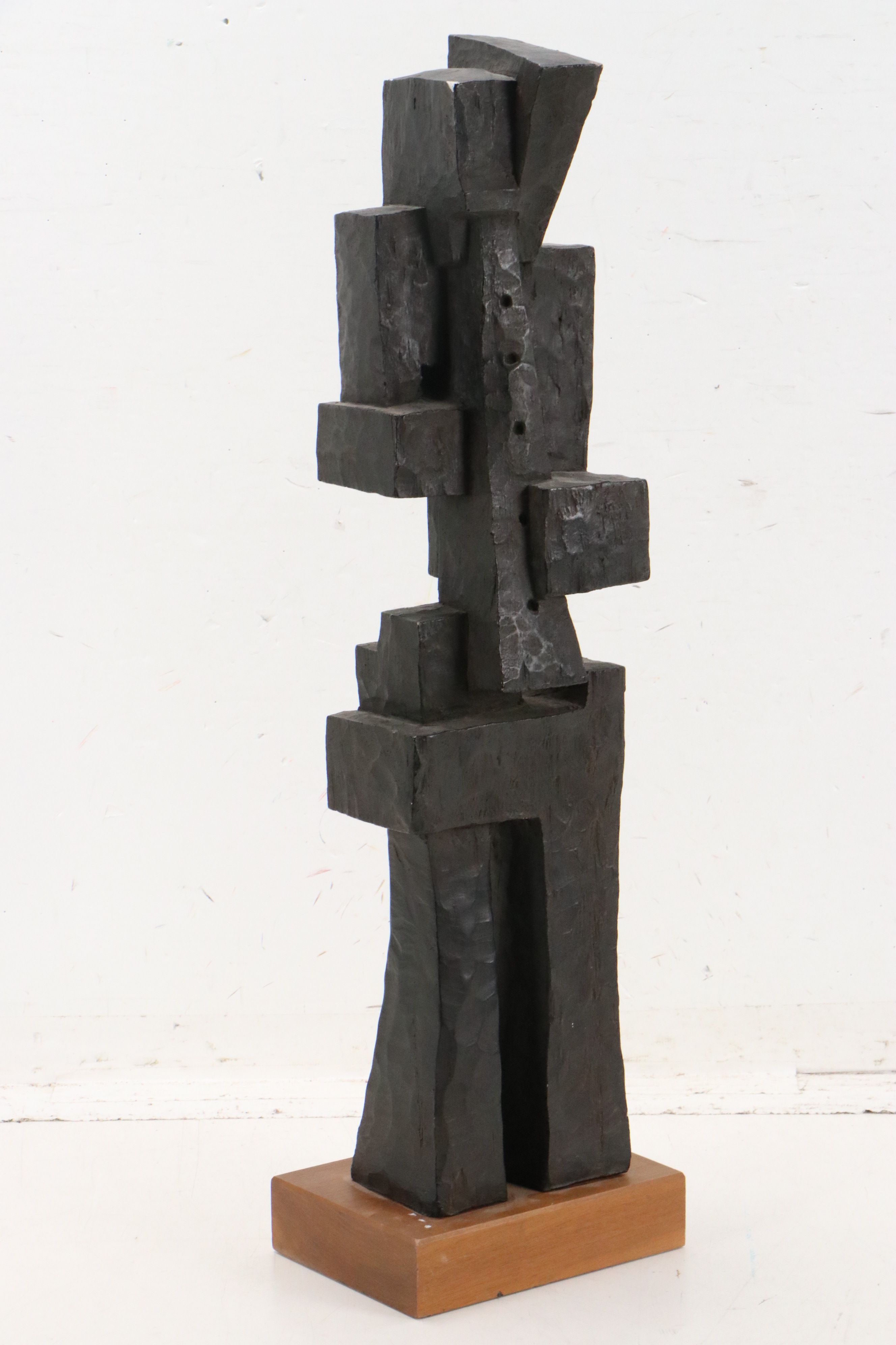 Austin Productions Cast Durastone Cubist Sculpture Musician, Circa 1970