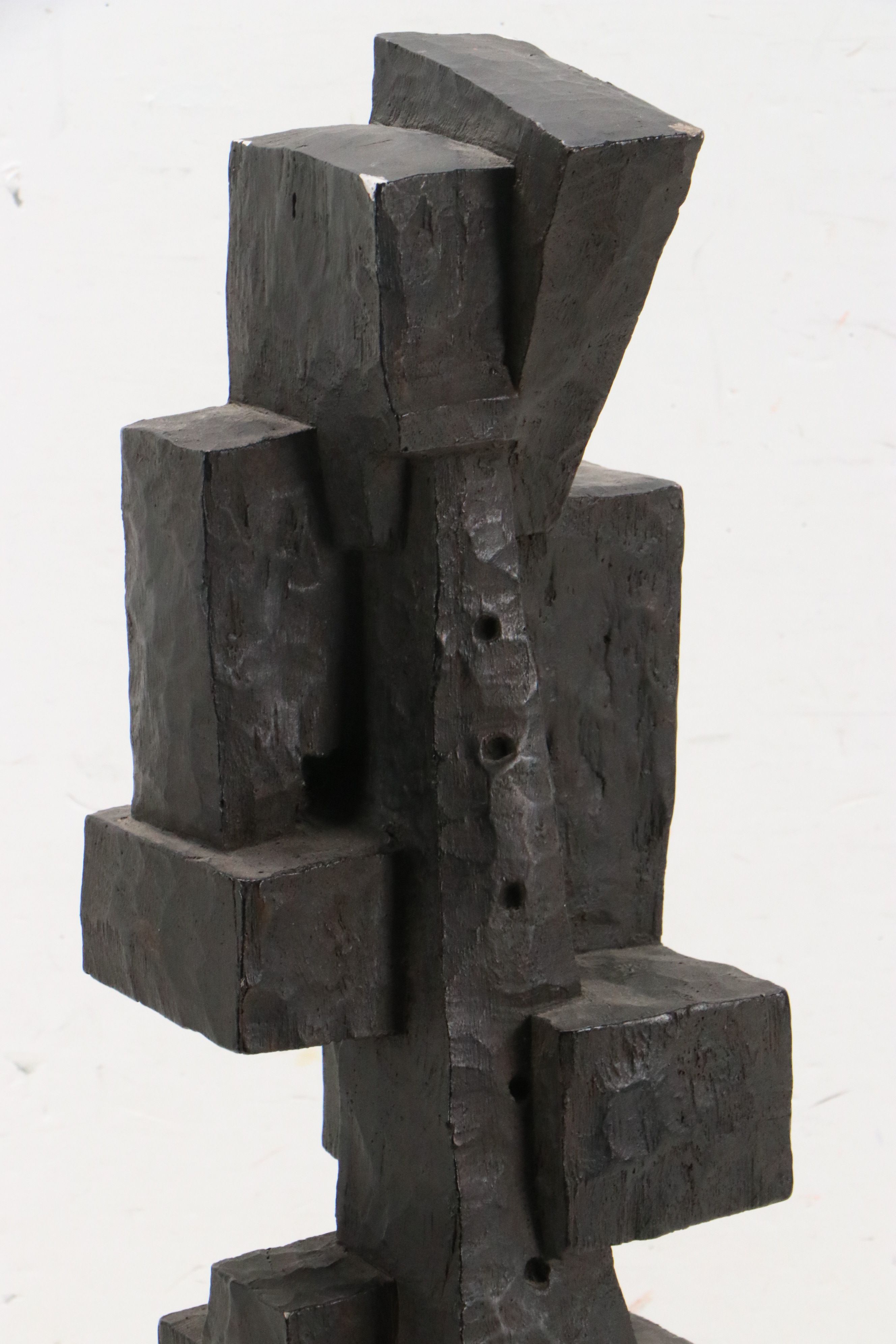 Austin Productions Cast Durastone Cubist Sculpture Musician, Circa 1970