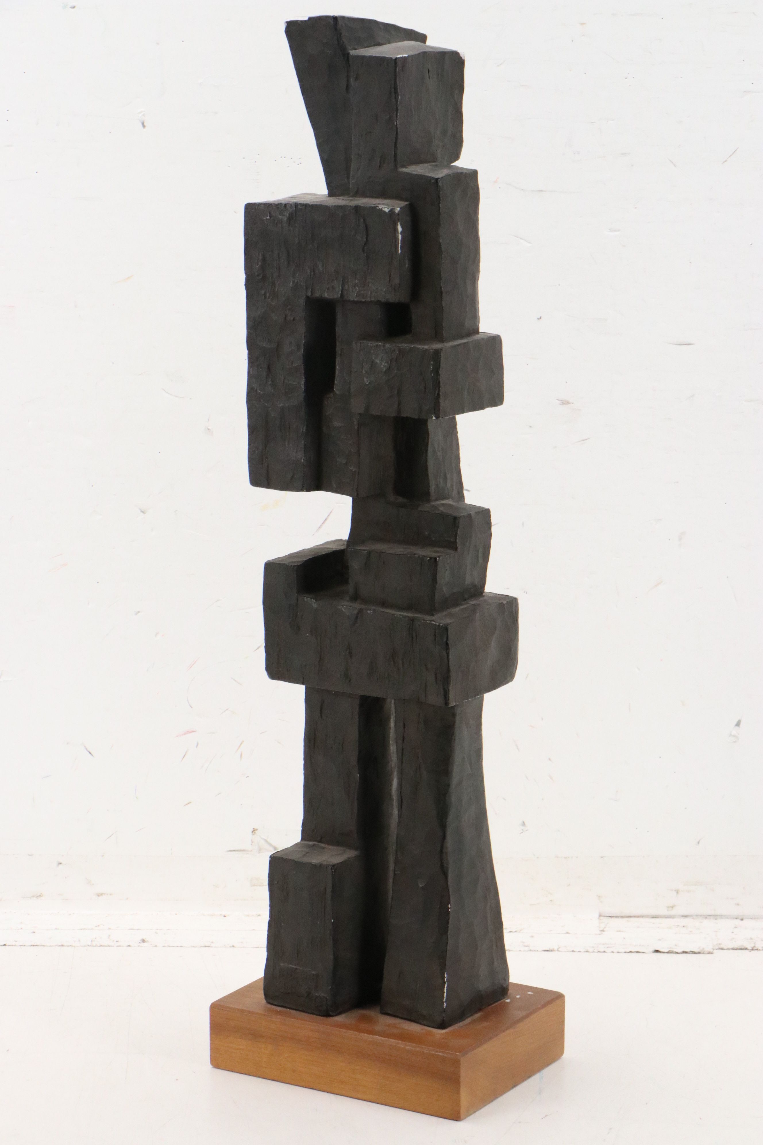 Austin Productions Cast Durastone Cubist Sculpture Musician, Circa 1970