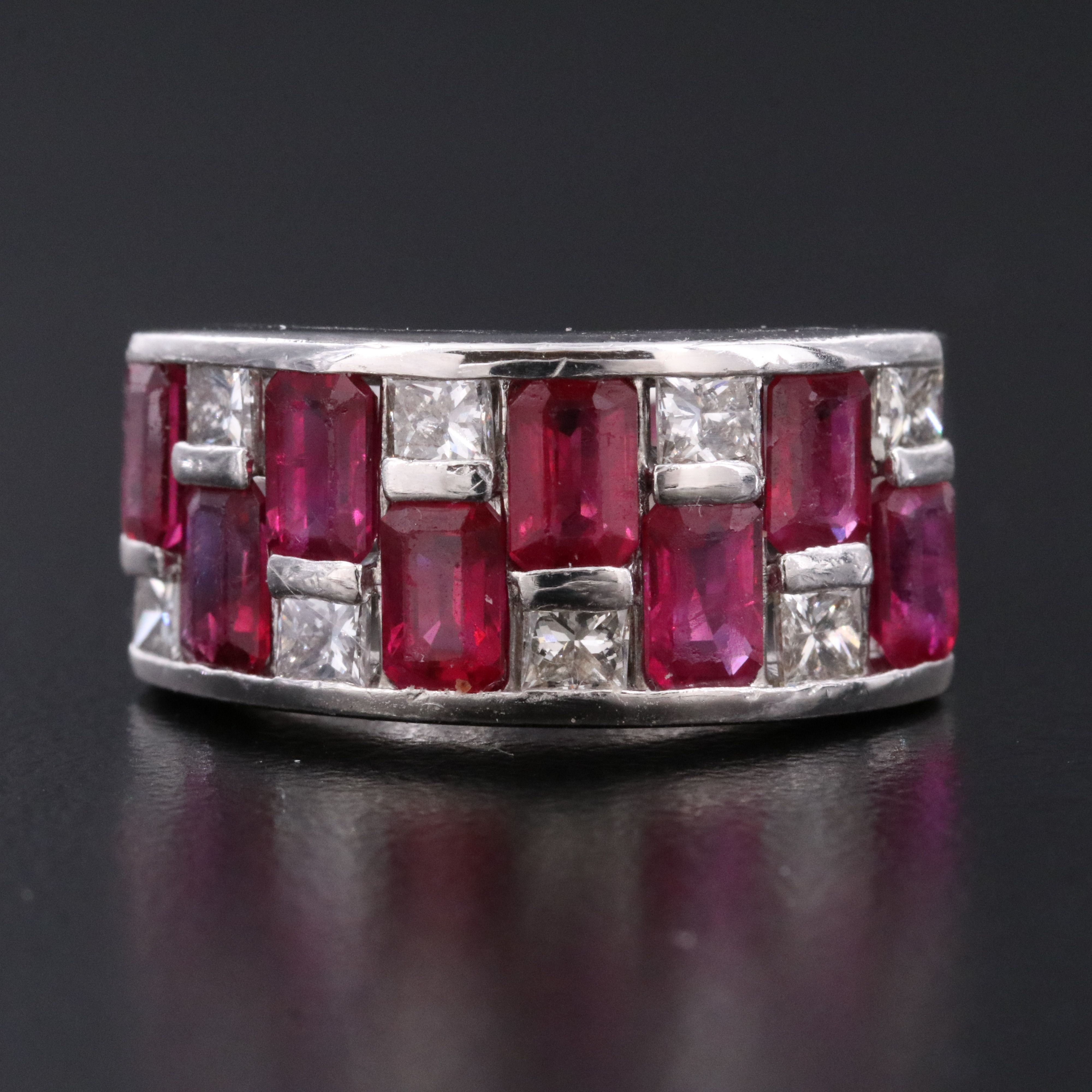 Platinum Ruby Diamond Ring