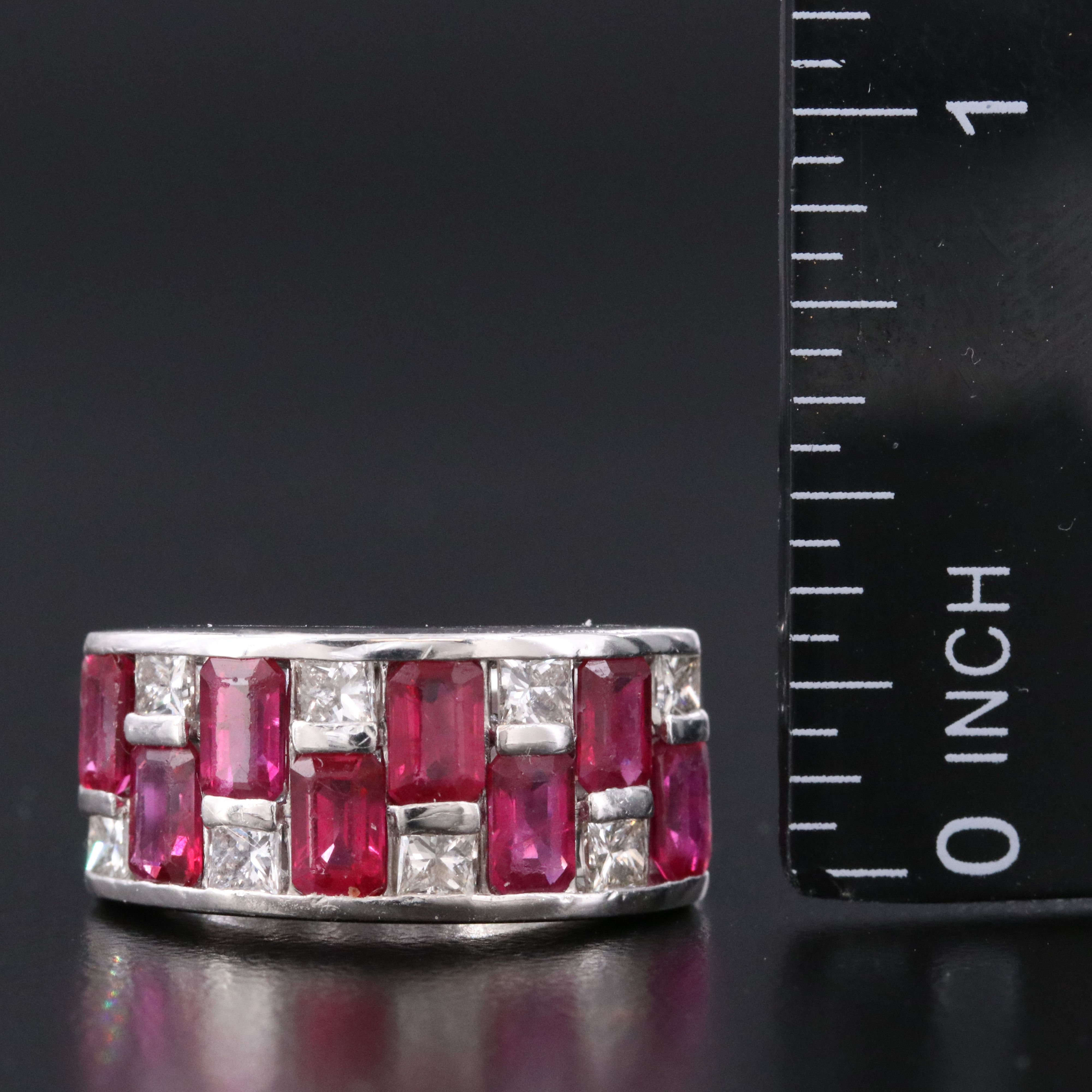 Platinum Ruby Diamond Ring