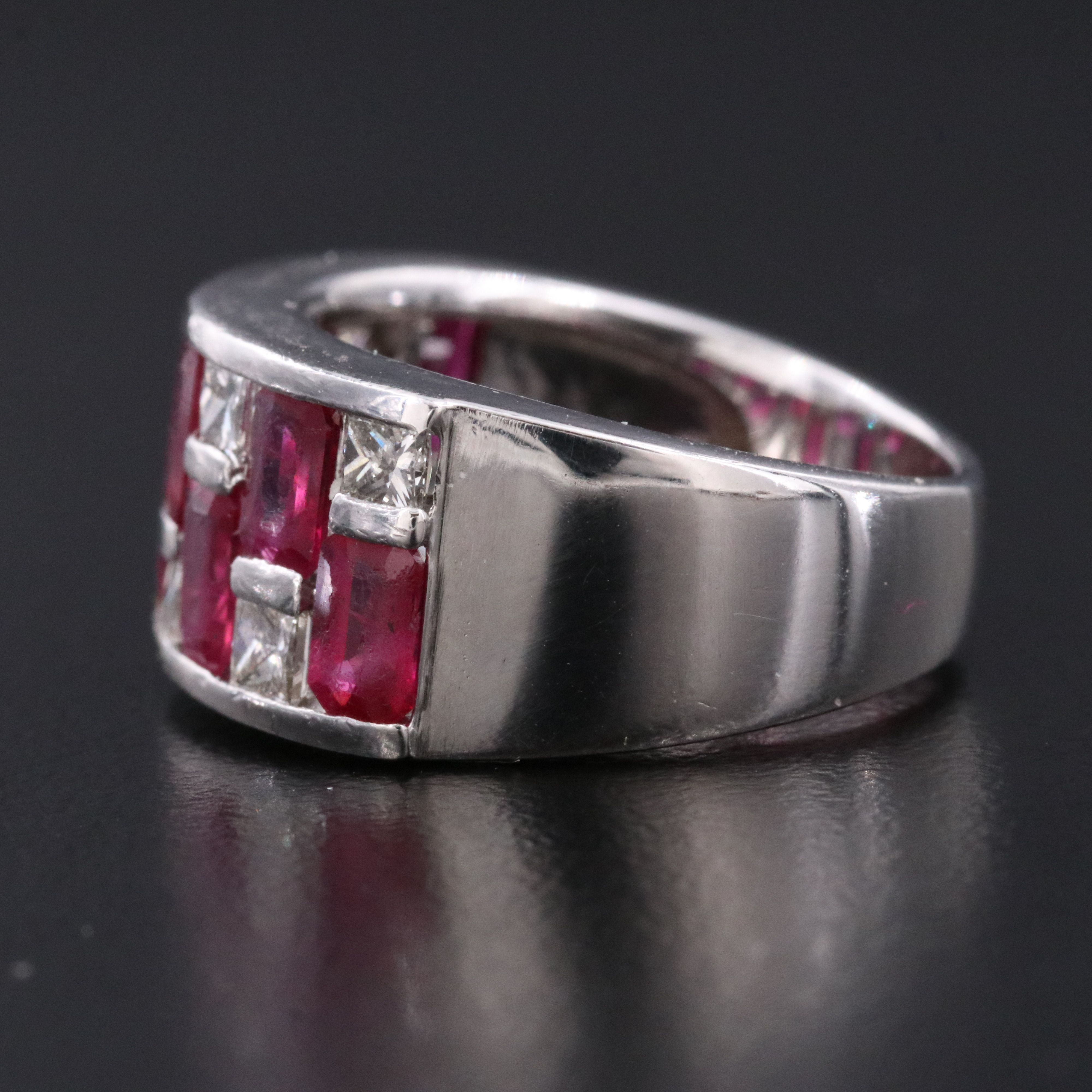 Platinum Ruby Diamond Ring