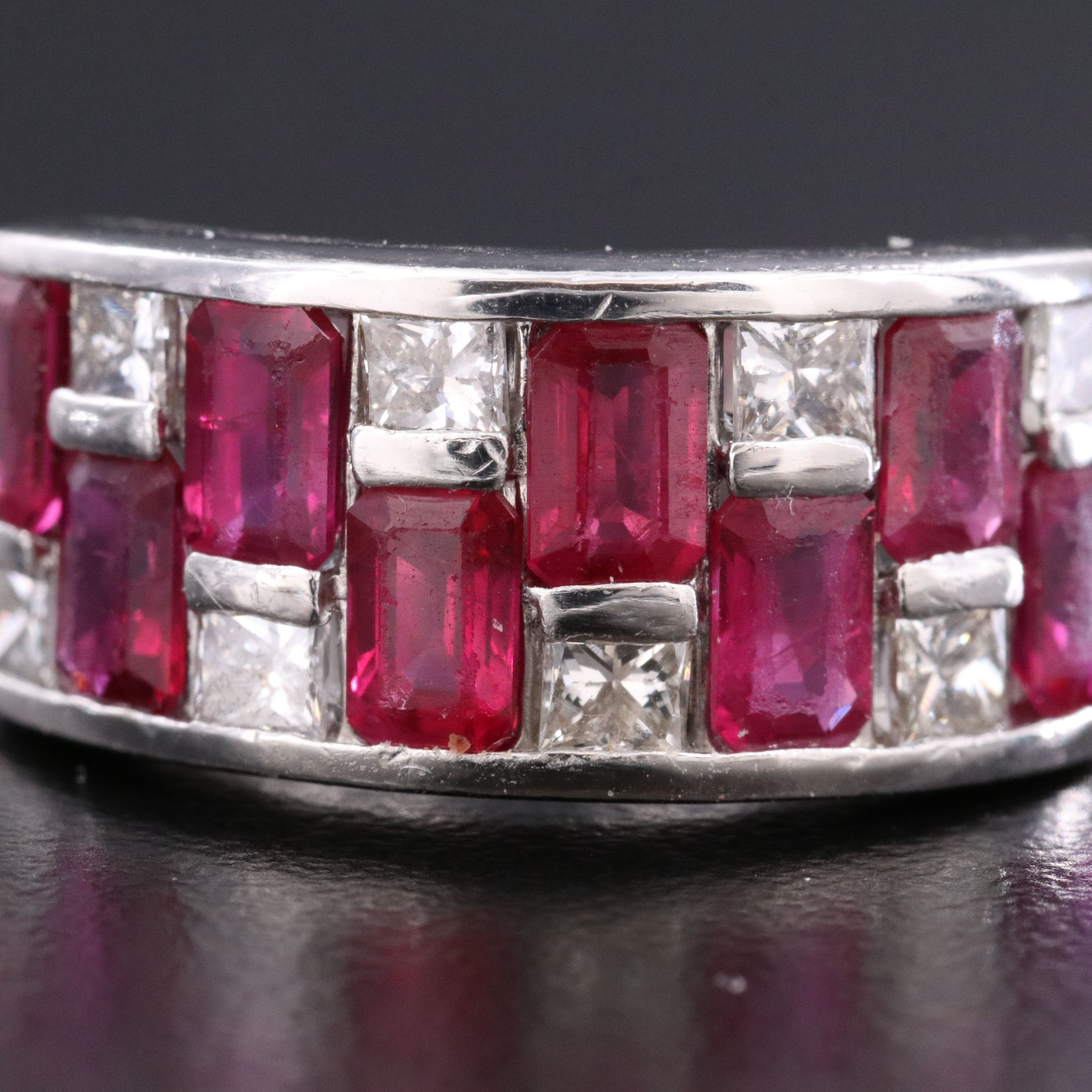 Platinum Ruby Diamond Ring