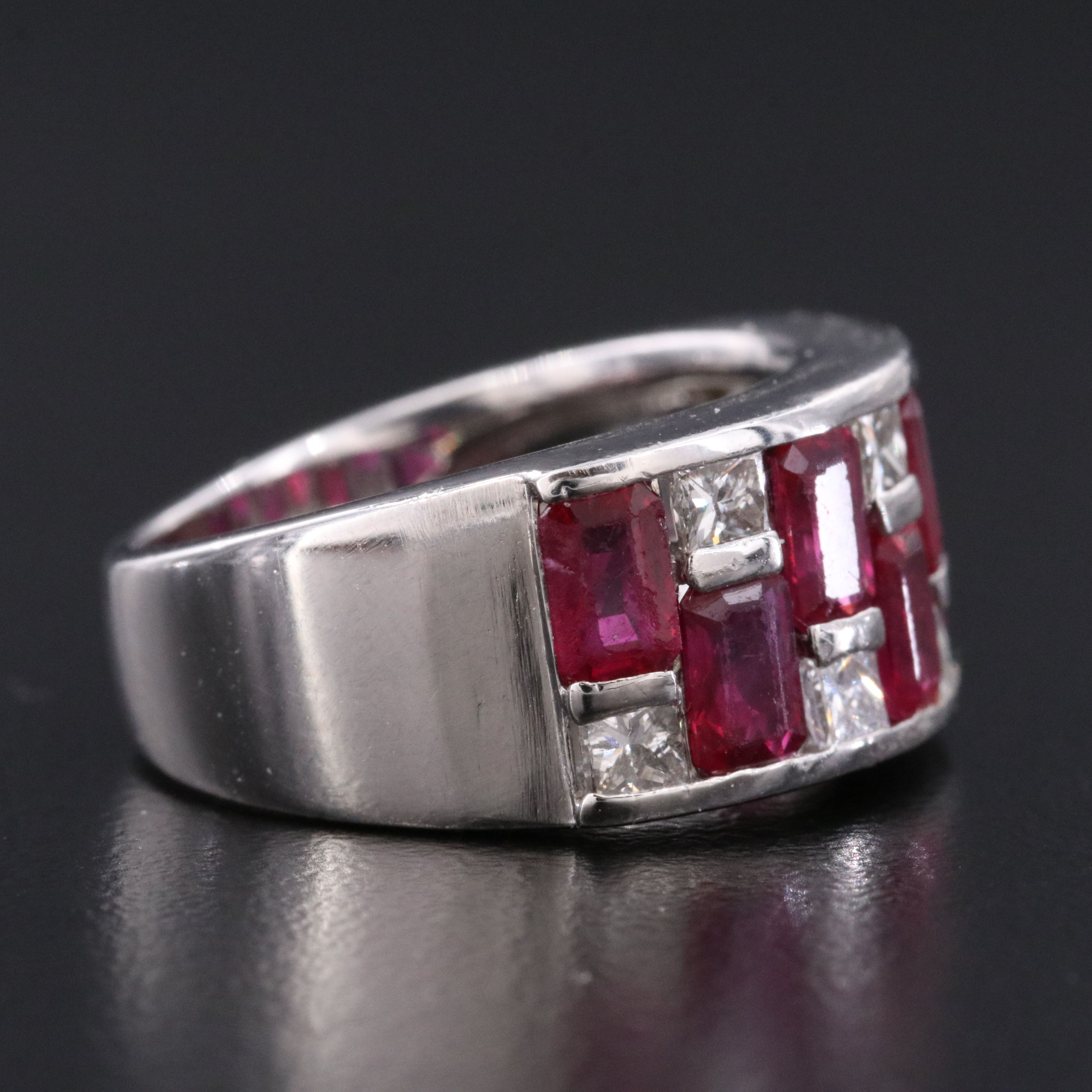 Platinum Ruby Diamond Ring