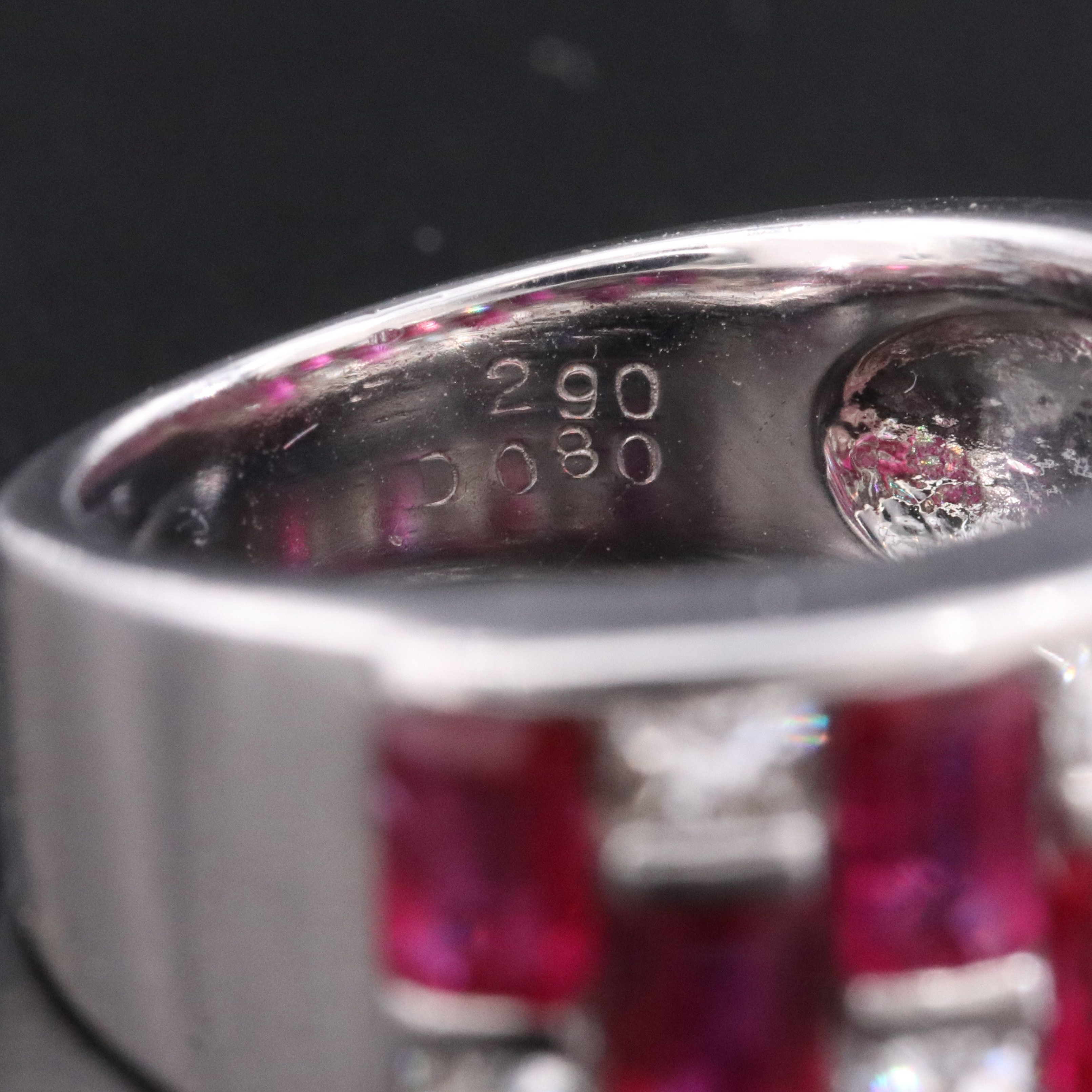 Platinum Ruby Diamond Ring