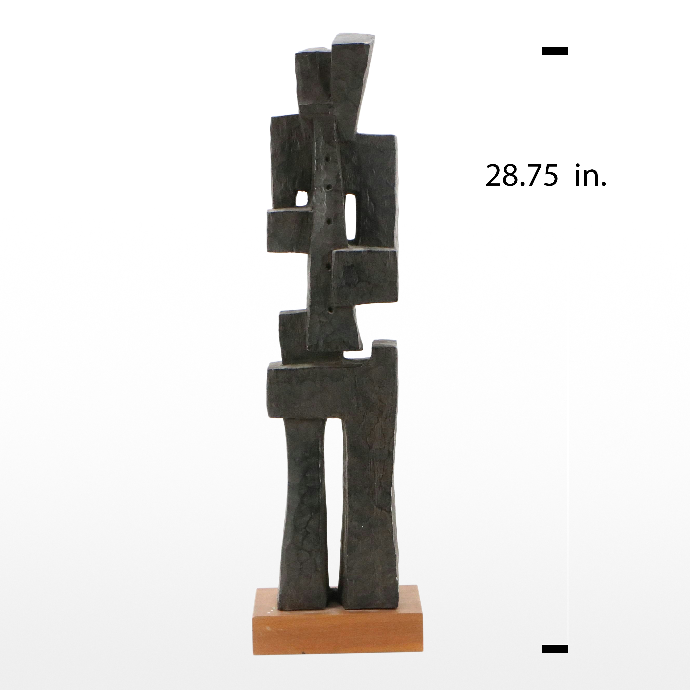 Austin Productions Cast Durastone Cubist Sculpture Musician, Circa 1970