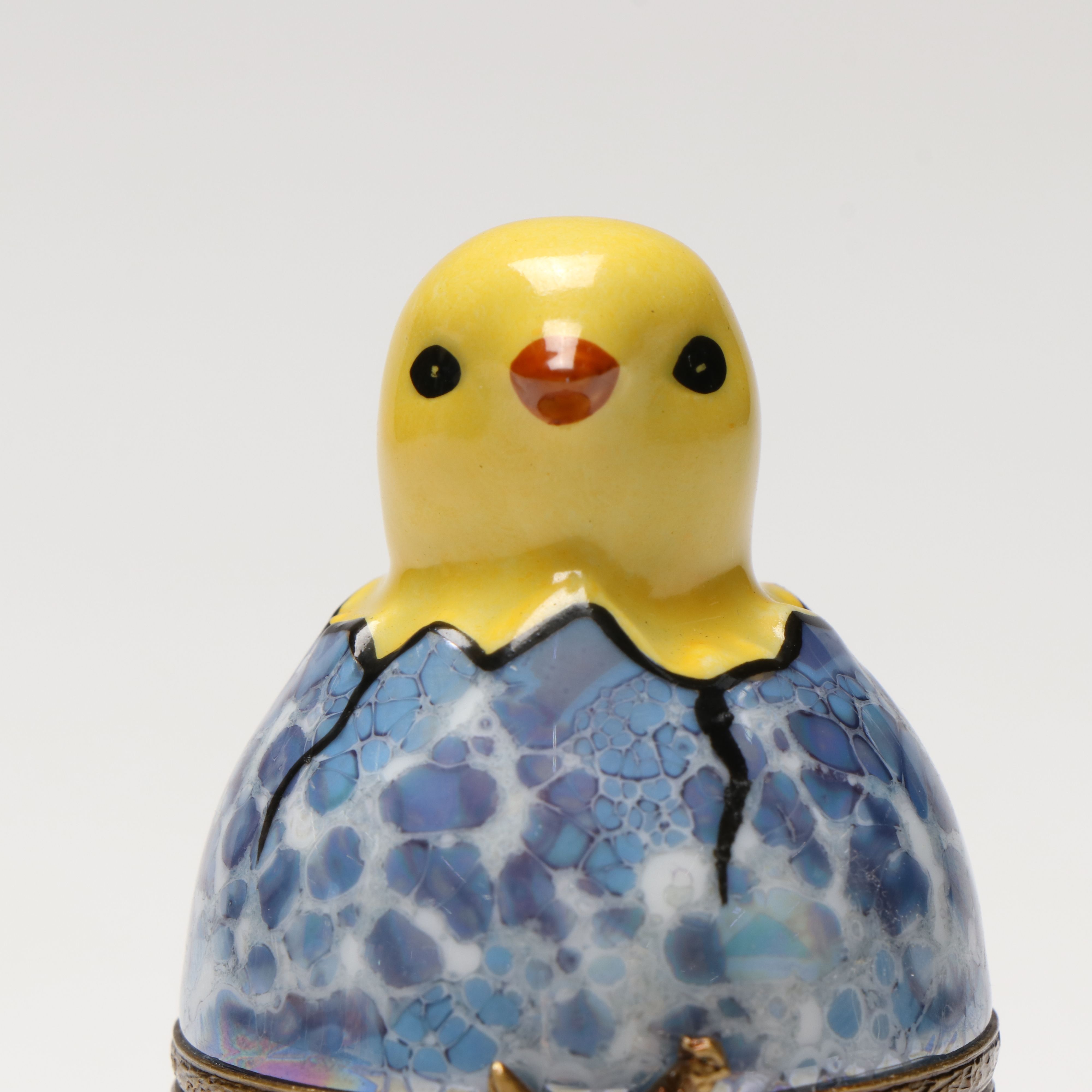 French Limoges Hand-Painted Porcelain Hatching Chick Box