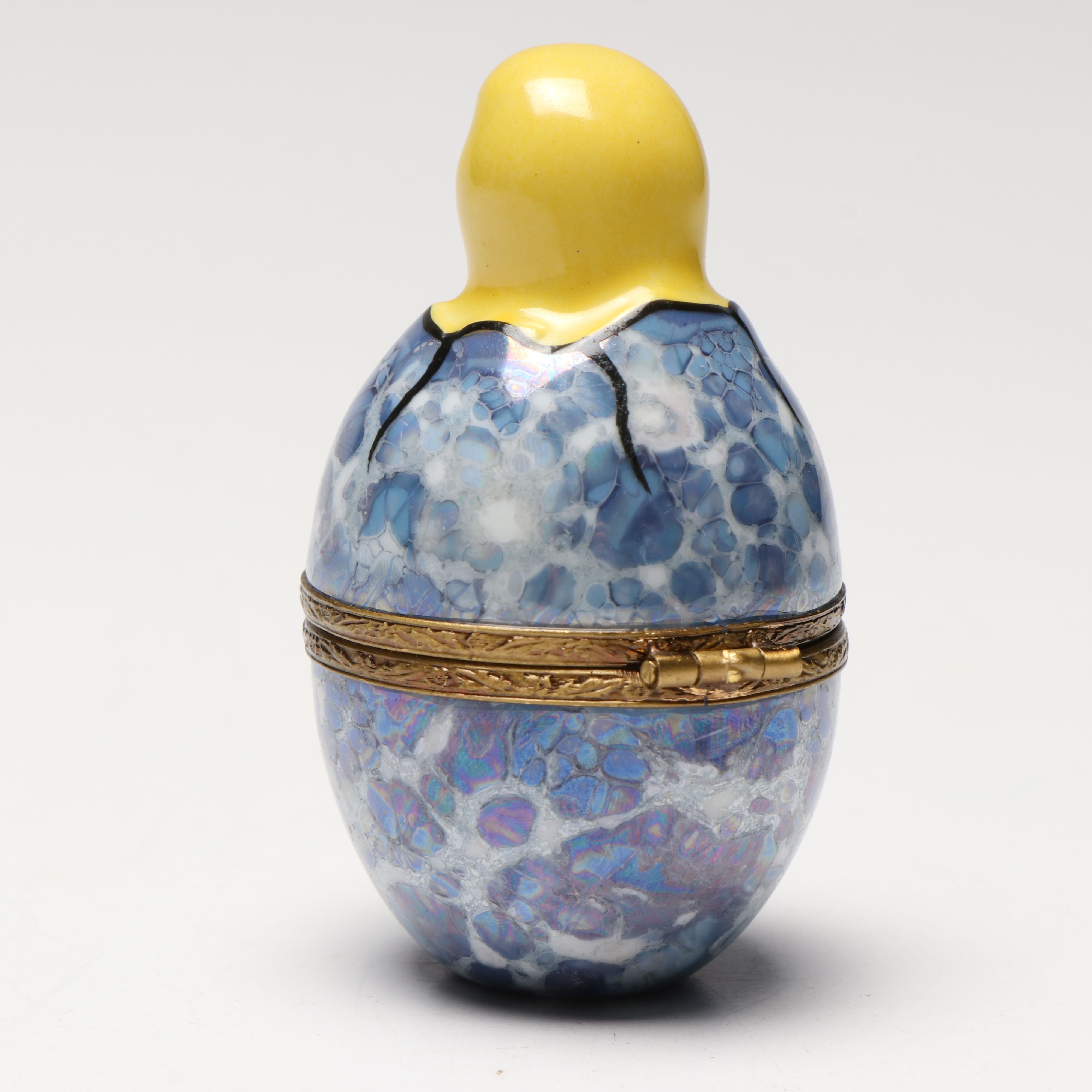 French Limoges Hand-Painted Porcelain Hatching Chick Box