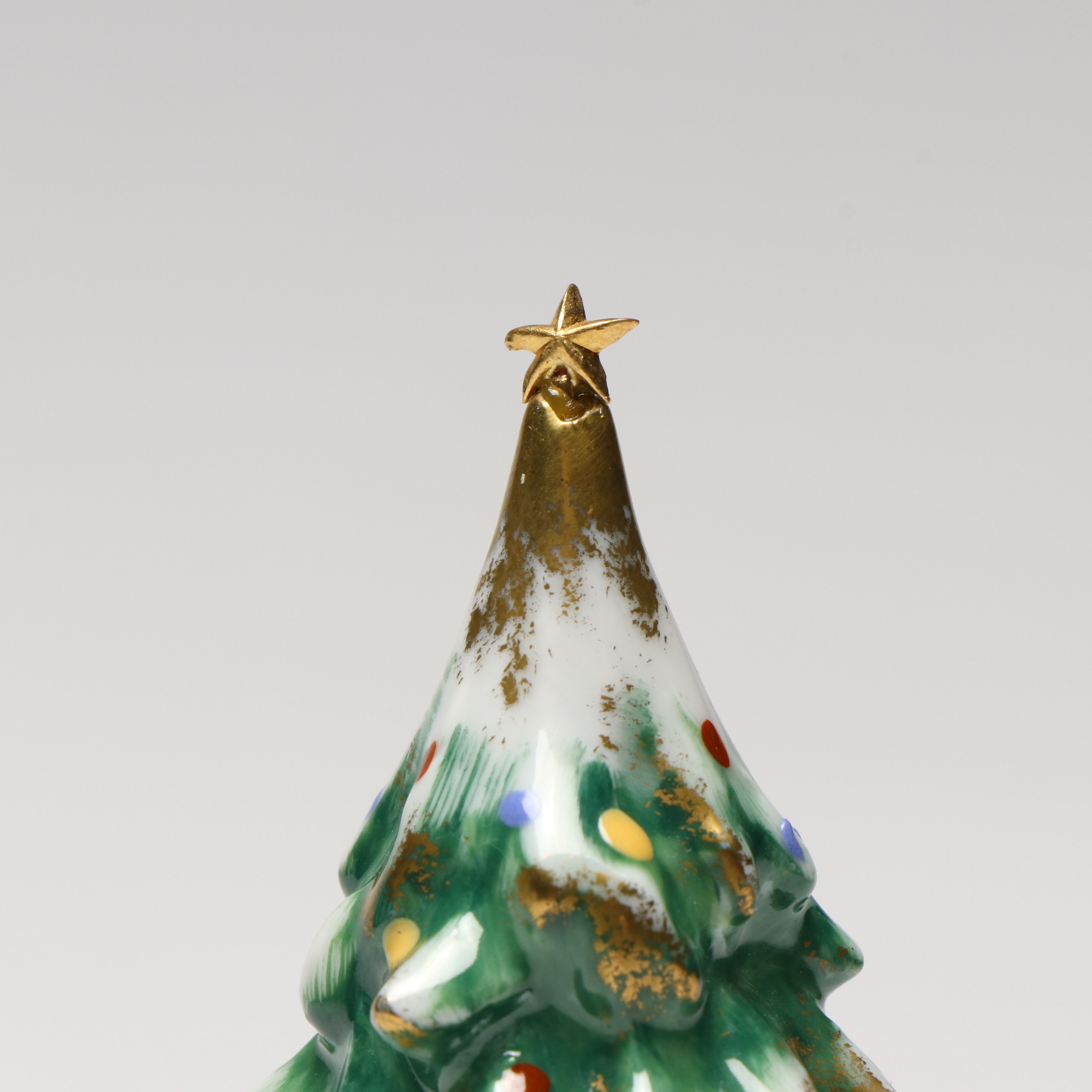 Parry Vielle French Limoges Hand-Painted Porcelain Christmas Tree Box
