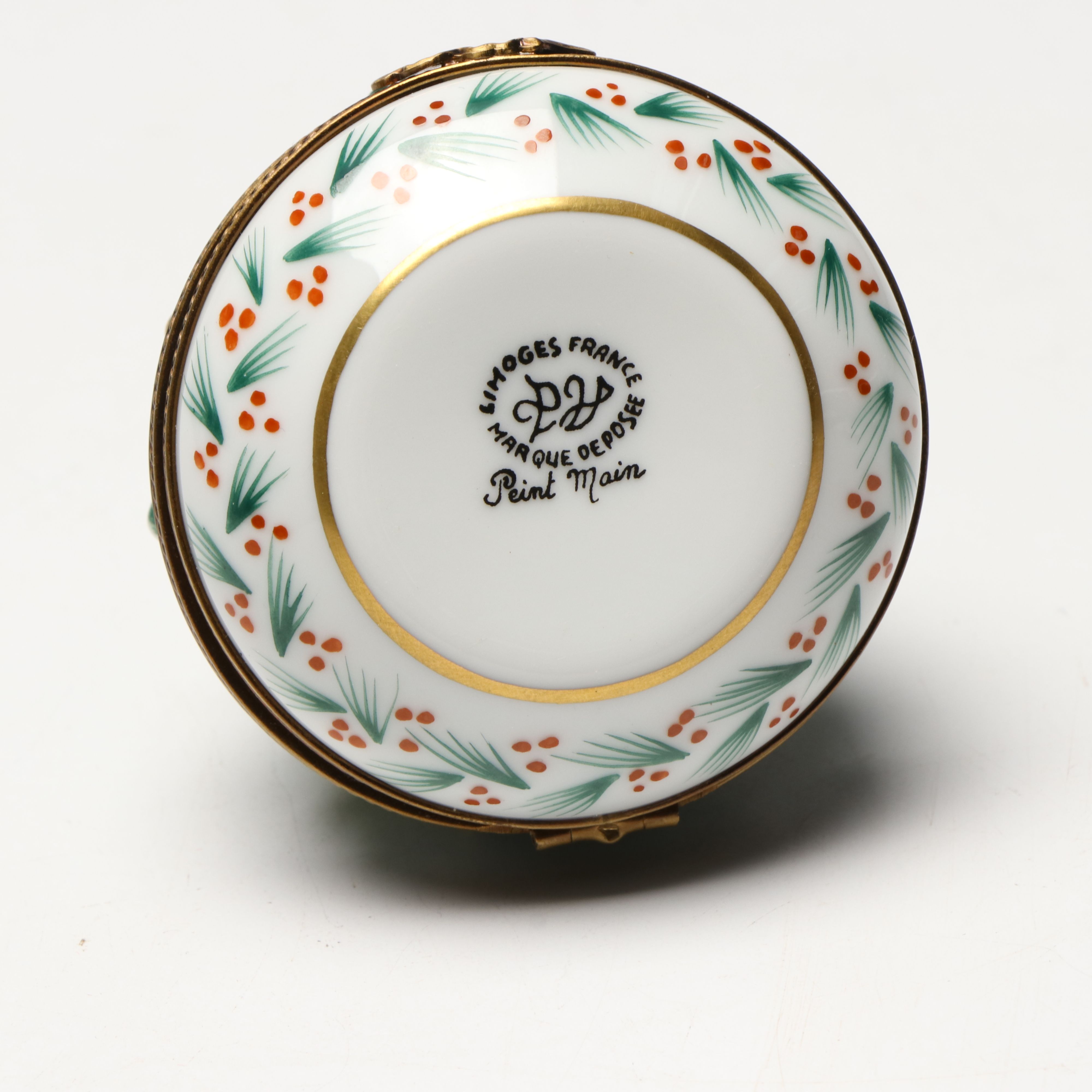 Parry Vielle French Limoges Hand-Painted Porcelain Christmas Tree Box