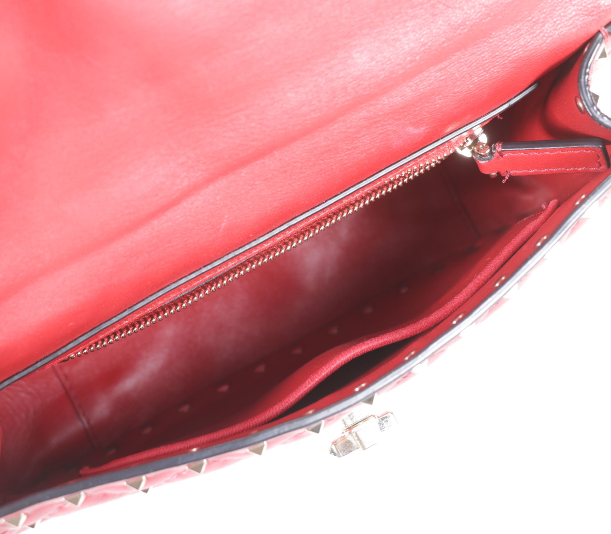 Valentino Garavani Rockstud Spike Quilted Red Leather Two-Way Shoulder Bag