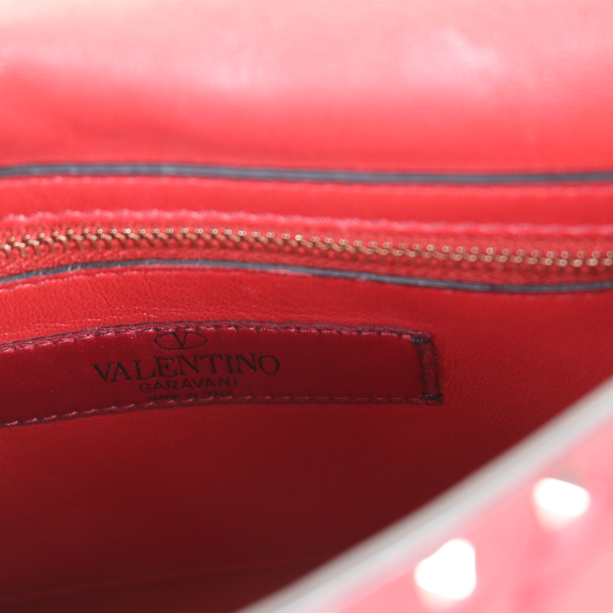 Valentino Garavani Rockstud Spike Quilted Red Leather Two-Way Shoulder Bag