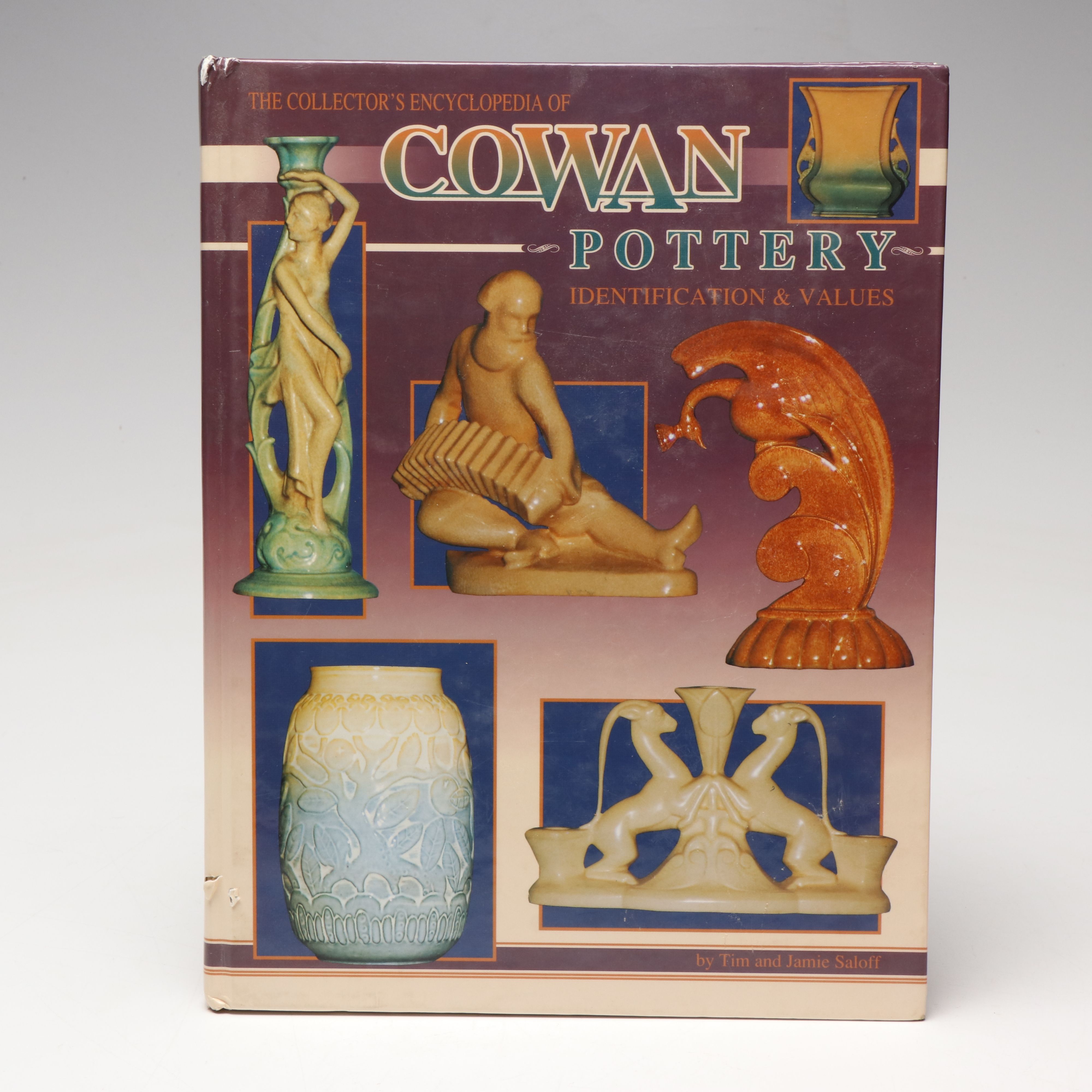 Ohio Made Cowan "Oriental Red" Vase with Cowan Pottery Collectors Book