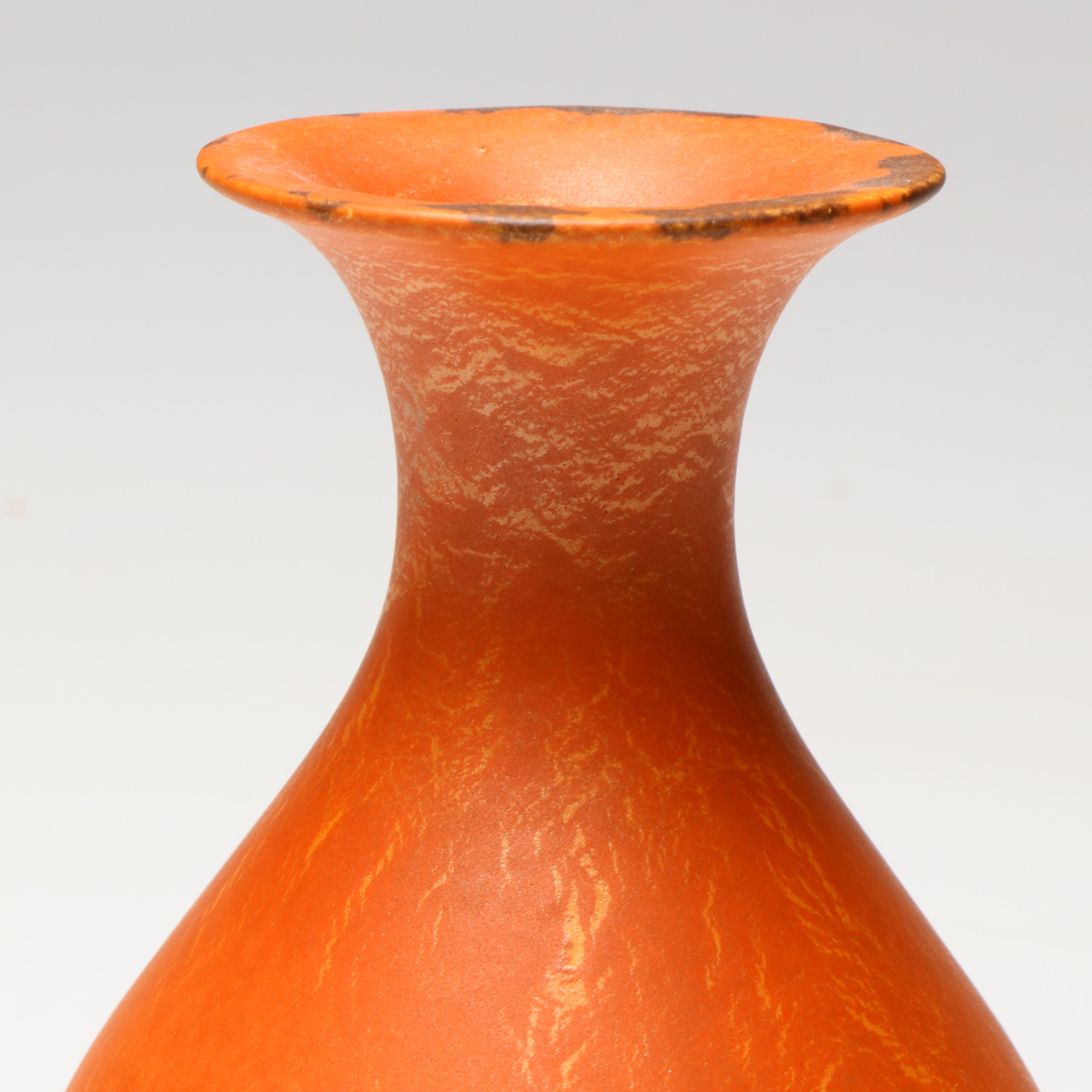 Ohio Made Cowan "Oriental Red" Vase with Cowan Pottery Collectors Book