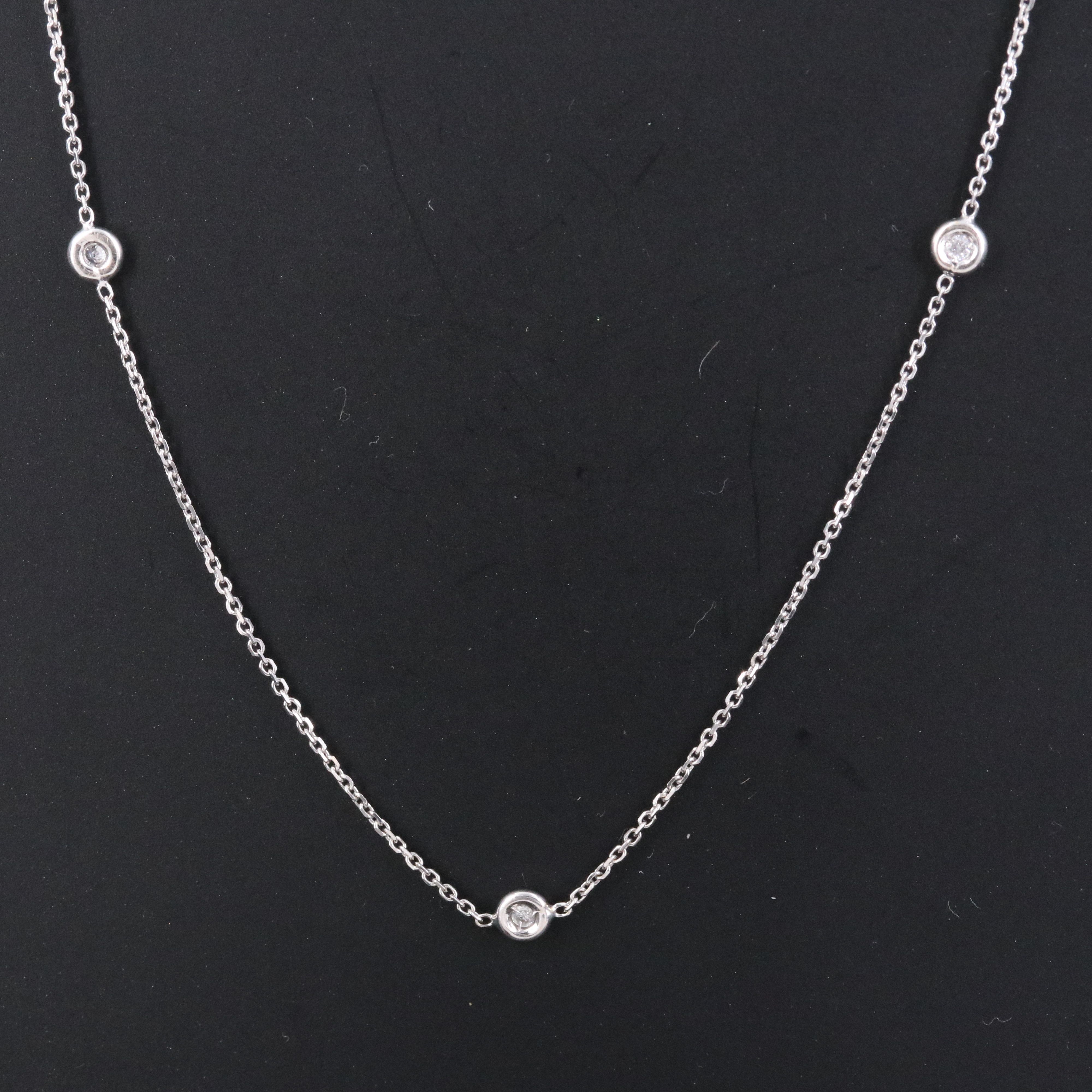 18K 0.05 CTW Diamond Station Chain Necklace